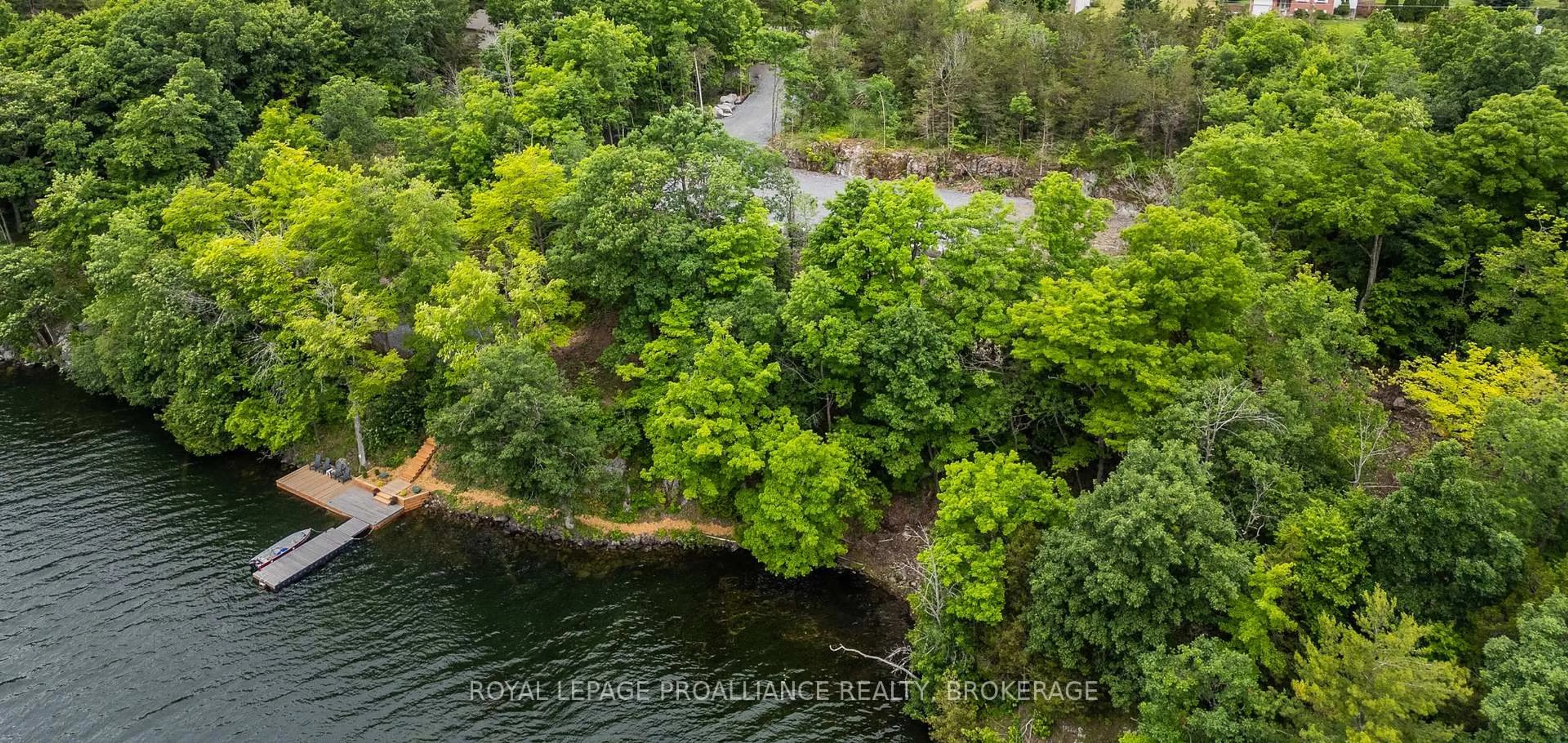 A pic from outside/outdoor area/front of a property/back of a property/a pic from drone, water/lake/river/ocean view for 4652 North Shore Rd, Perth Road Ontario K0H 2L0