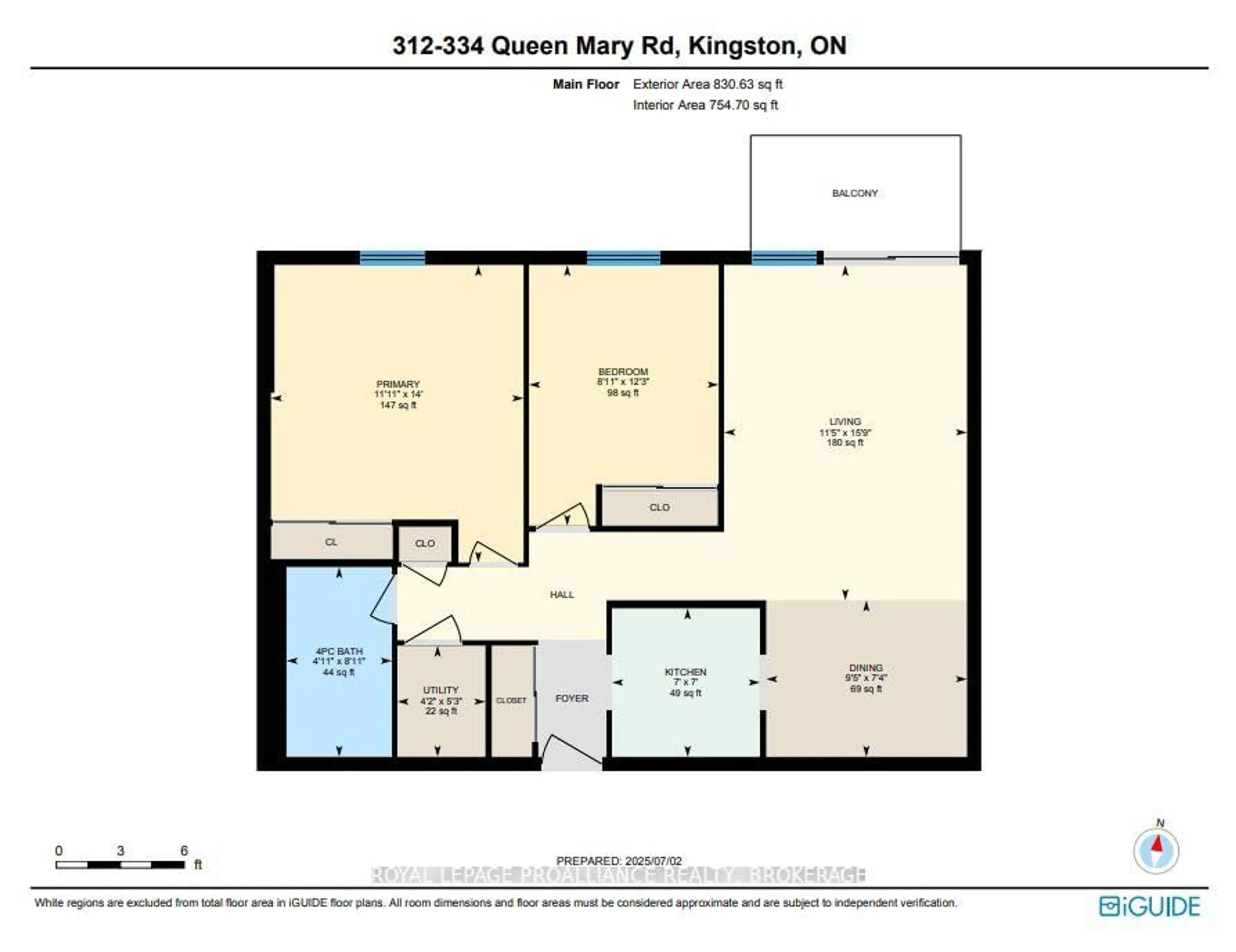 Floor plan for 334 Queen Mary Rd #312, Kingston Ontario K7M 7E7