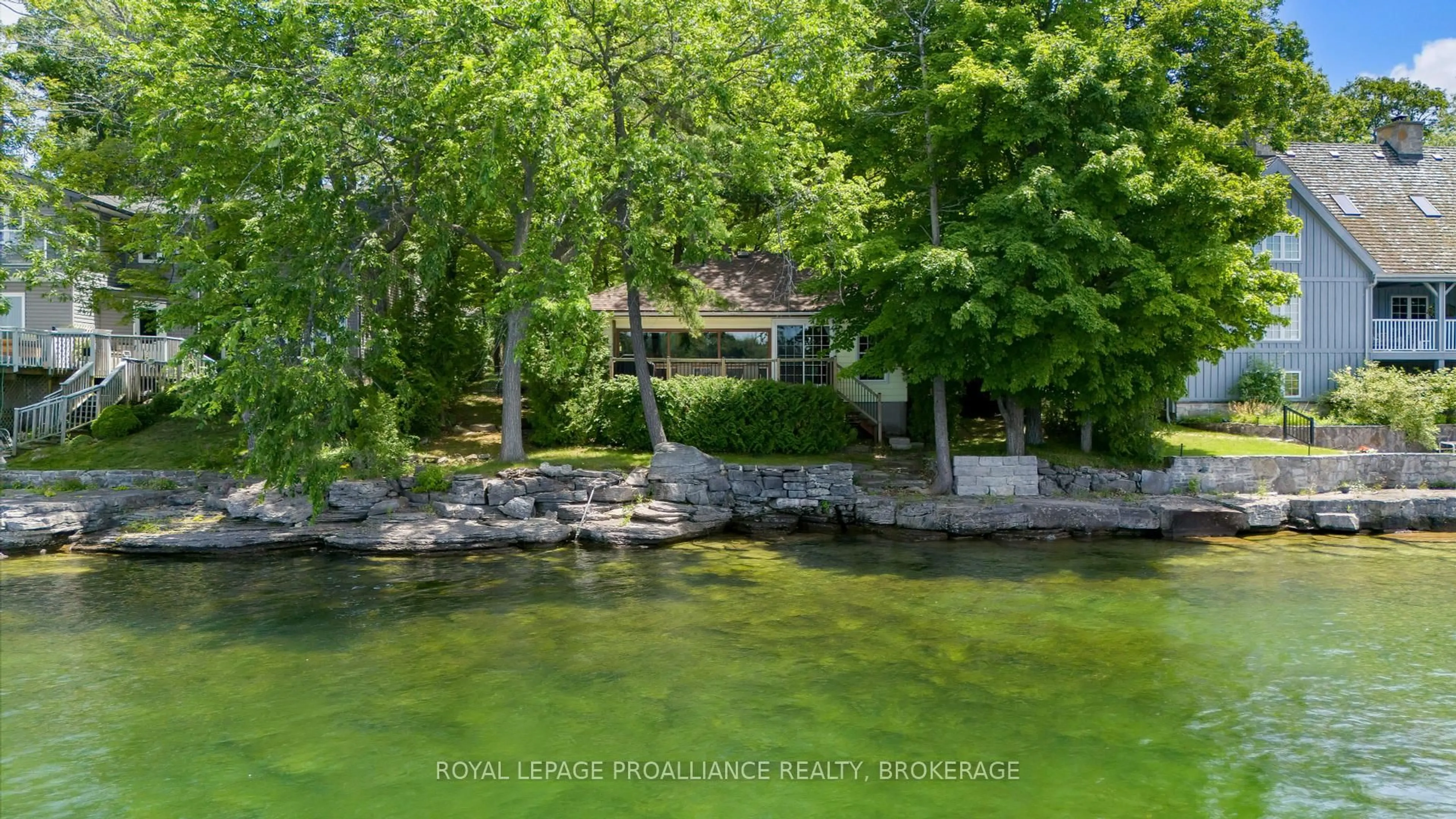 A pic from outside/outdoor area/front of a property/back of a property/a pic from drone, water/lake/river/ocean view for 298 Nicholson Point Rd, Bath Ontario K0H 1G0