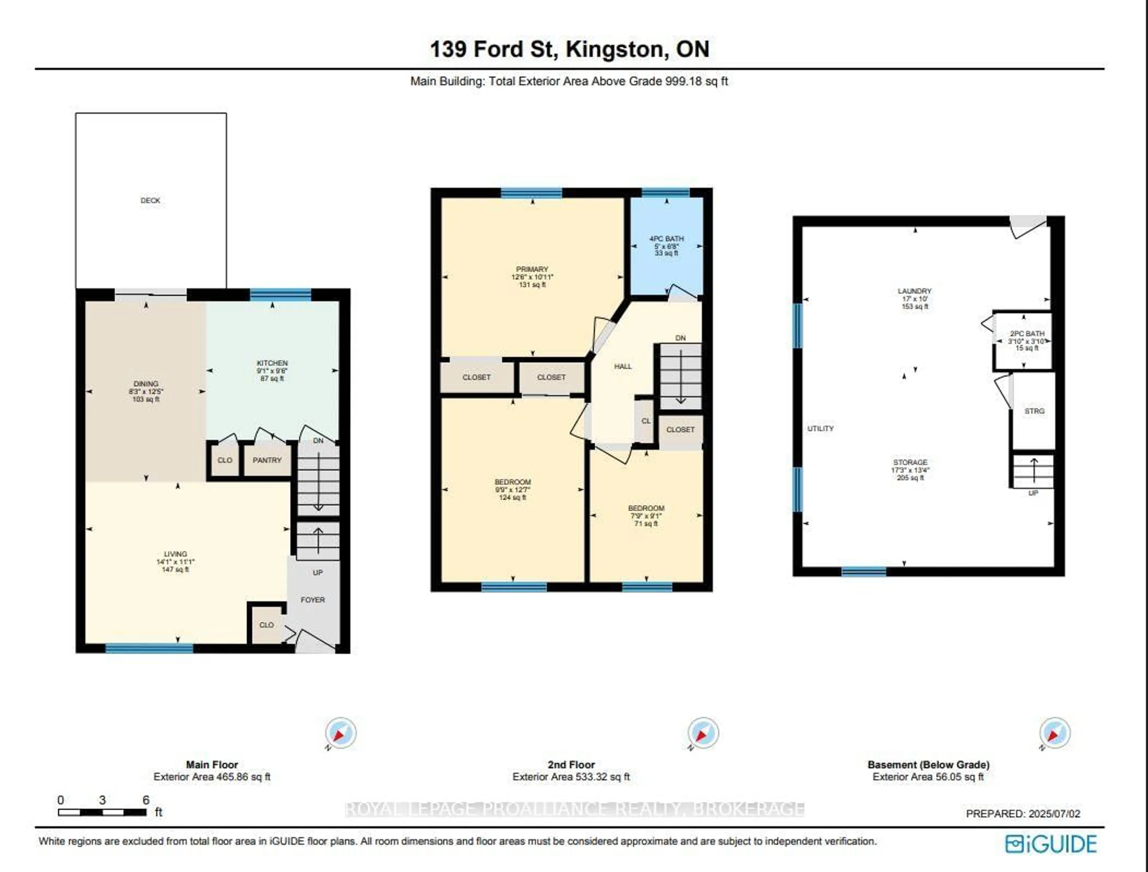 Floor plan for 139 Ford St, Kingston Ontario K7K 4Z7