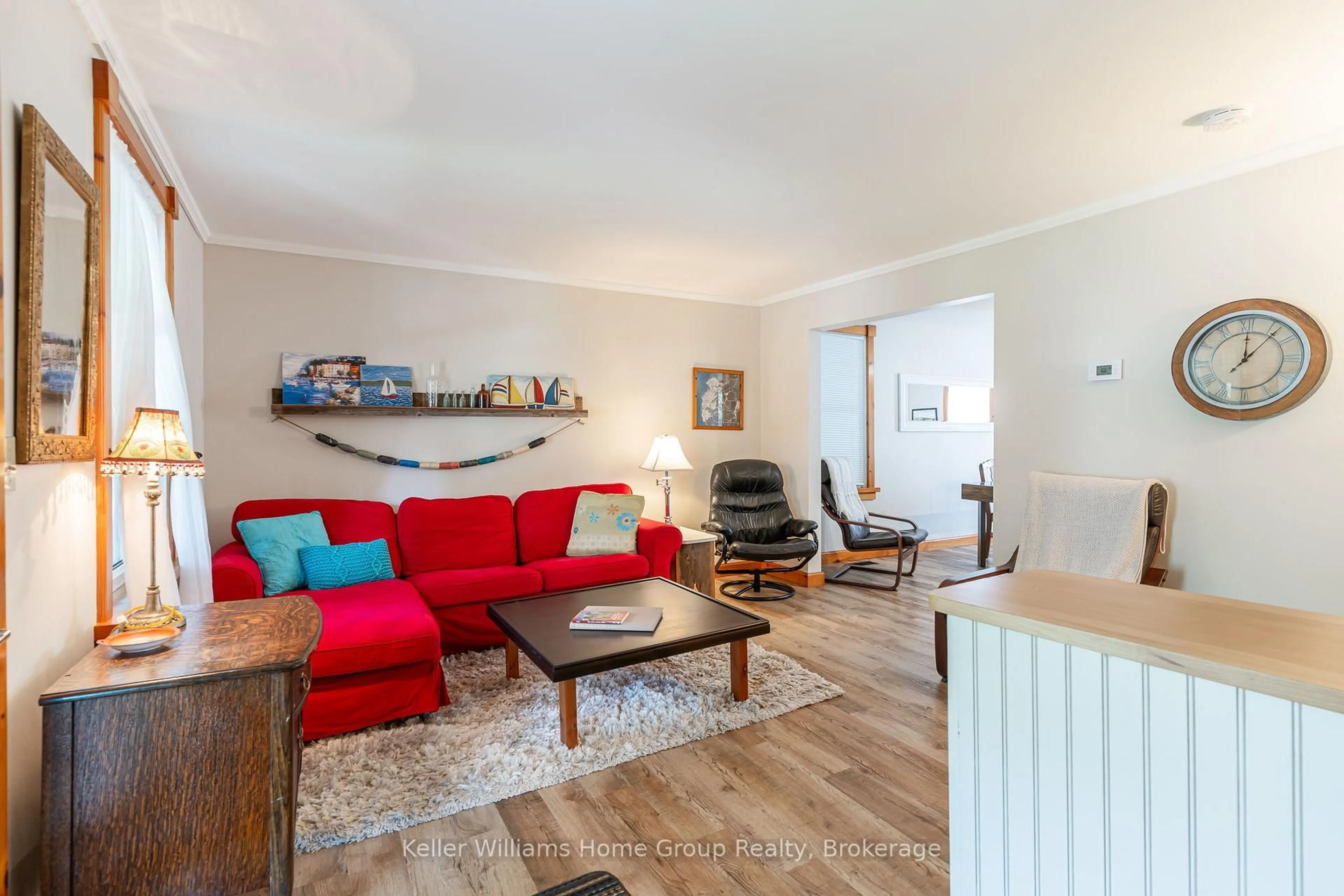 Living room with furniture, wood/laminate floor for 891 Mcdonald Ave, Kincardine Ontario N2Z 1A5