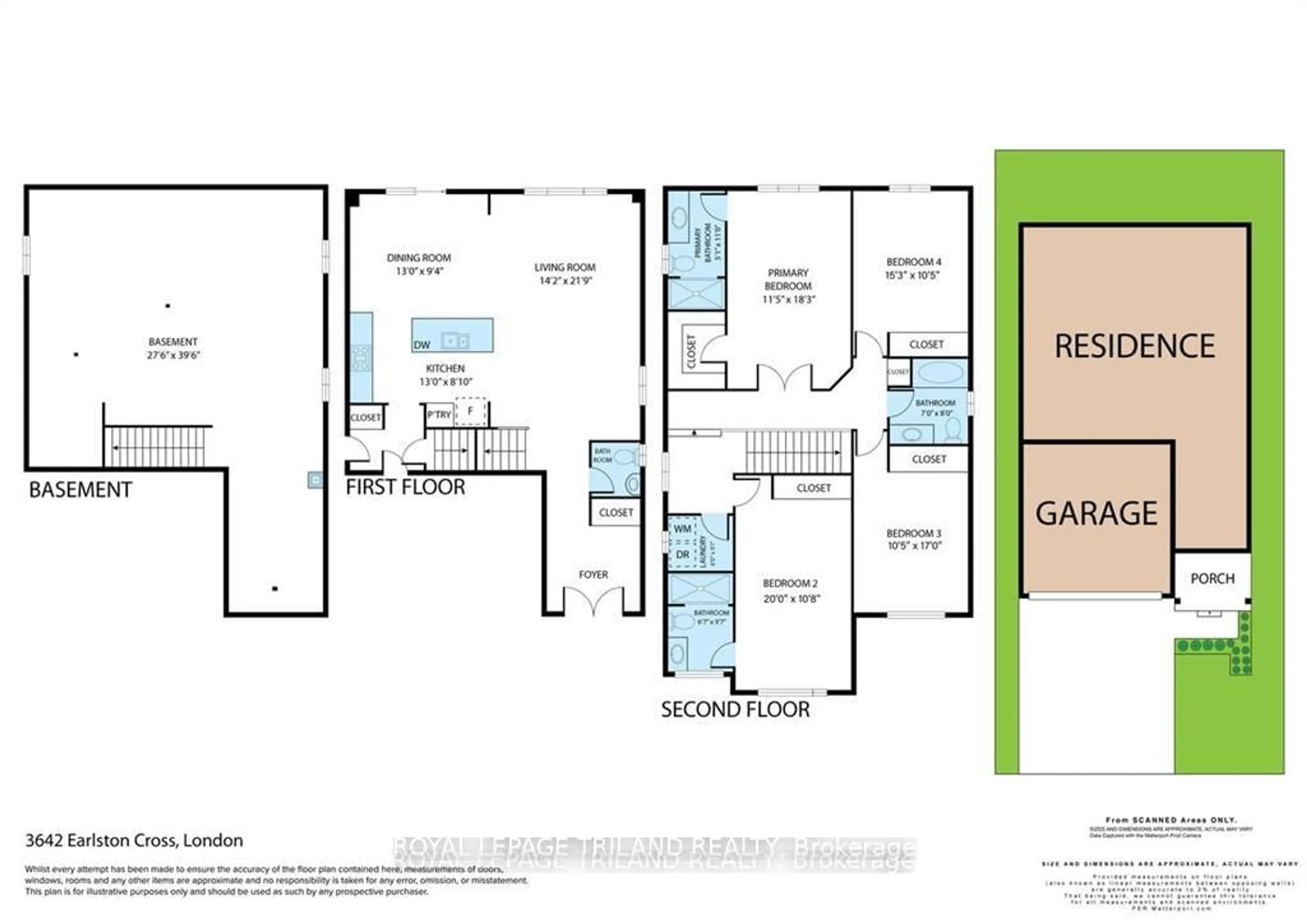 Floor plan for 3642 EARLSTON Cross, London South Ontario N6L 0G6