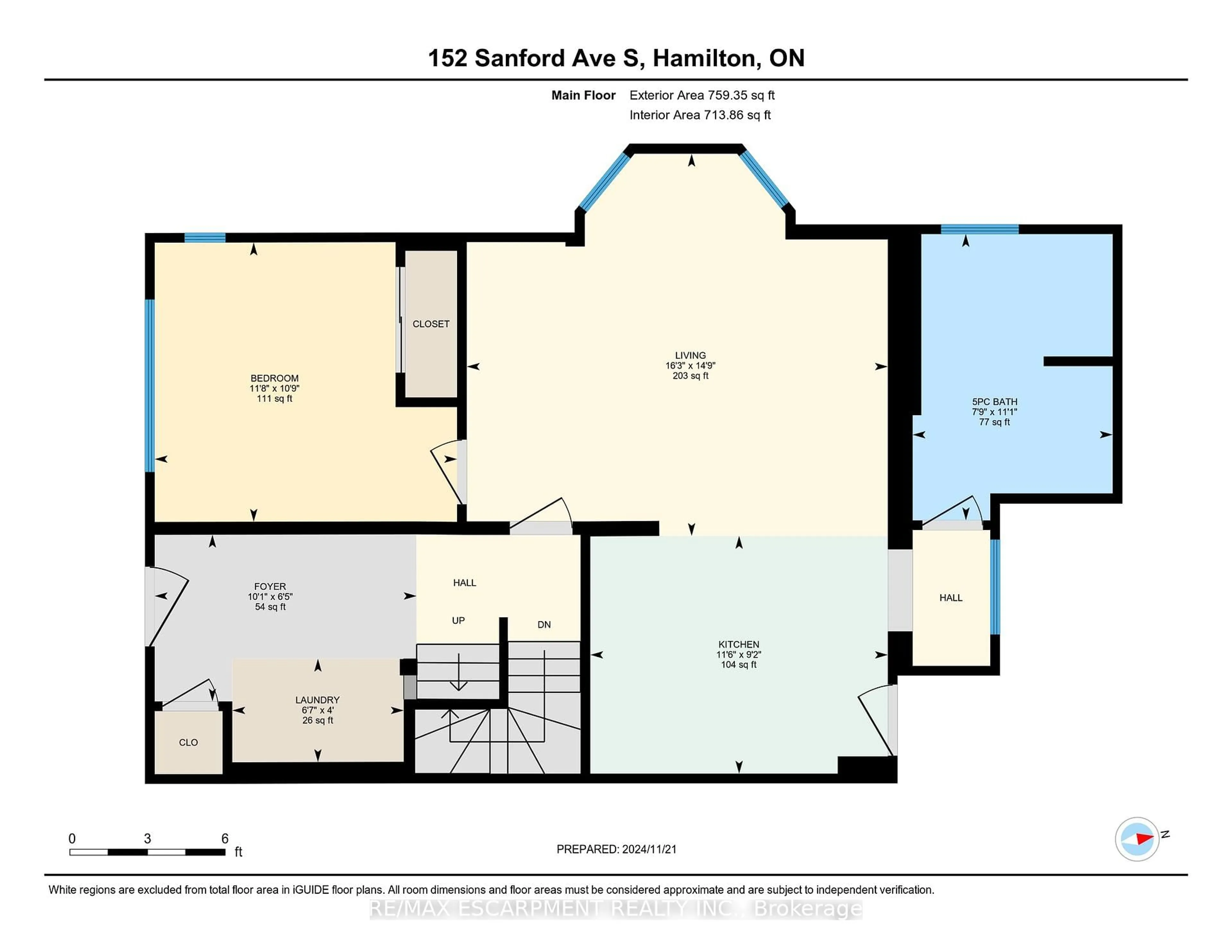Floor plan for 152 Sanford Ave, Hamilton Ontario L8M 2G9