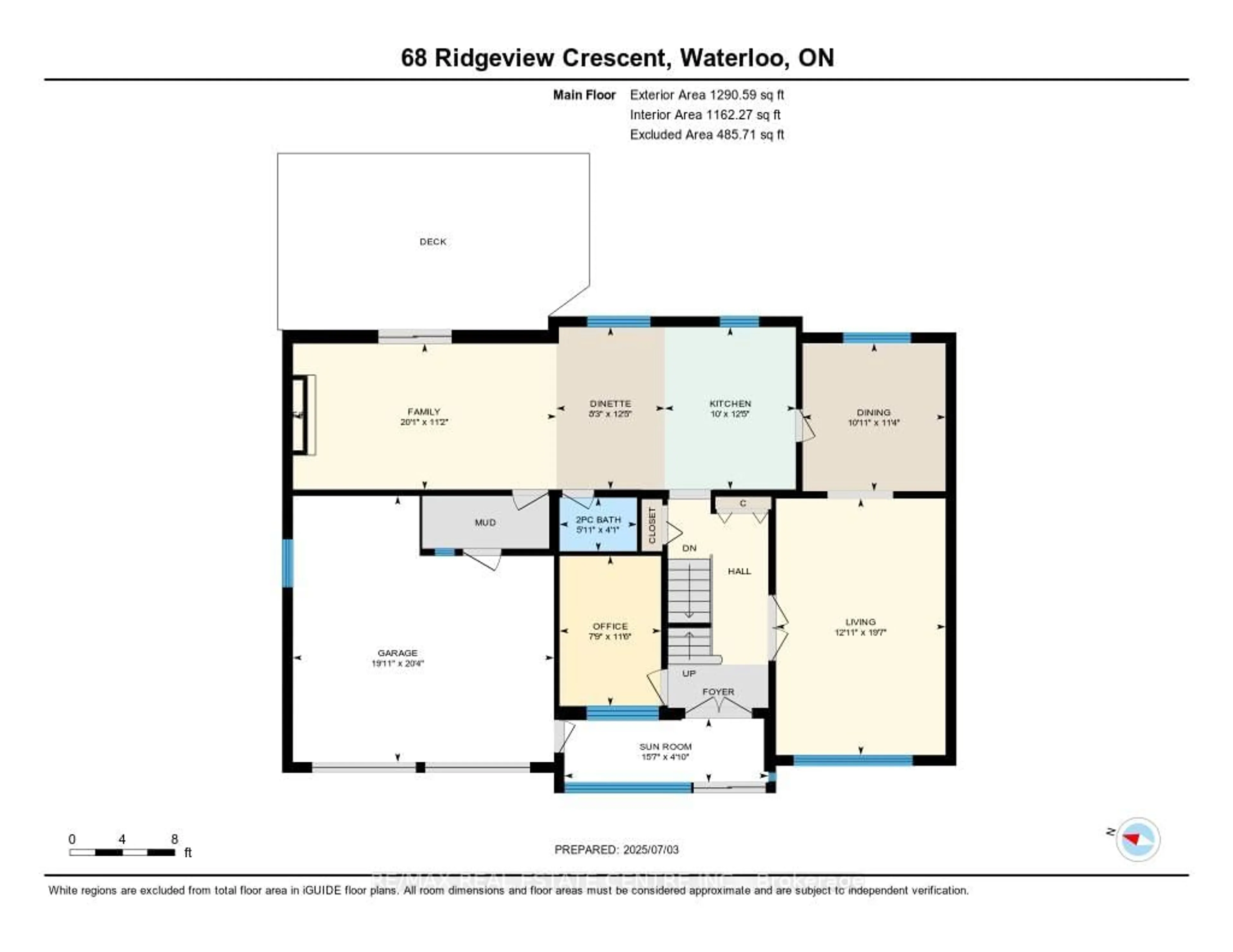 Floor plan for 68 Ridgeview Cres, Waterloo Ontario N2L 2P9