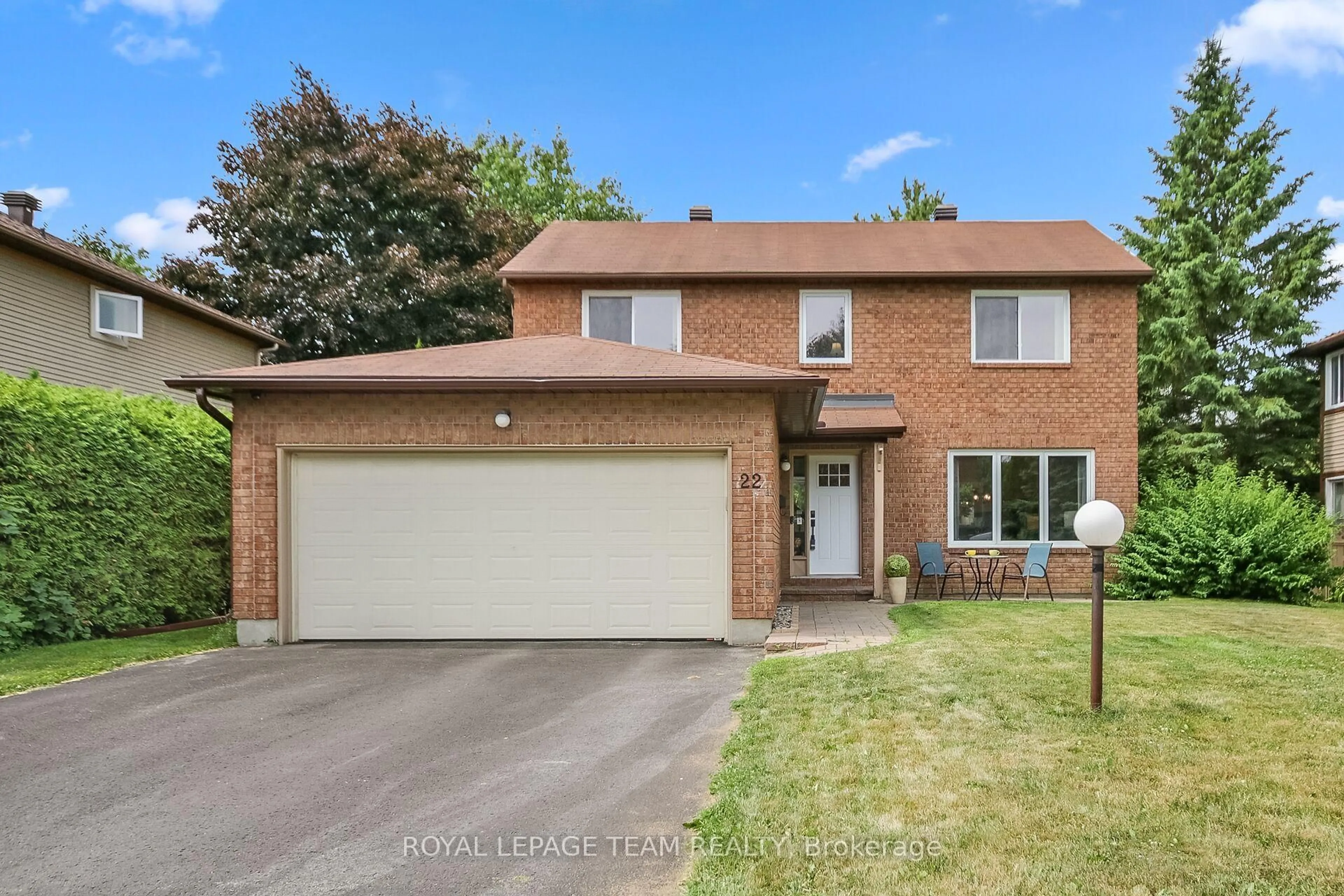 Home with brick exterior material, street for 22 Hewitt Way, Ottawa Ontario K2L 3S6