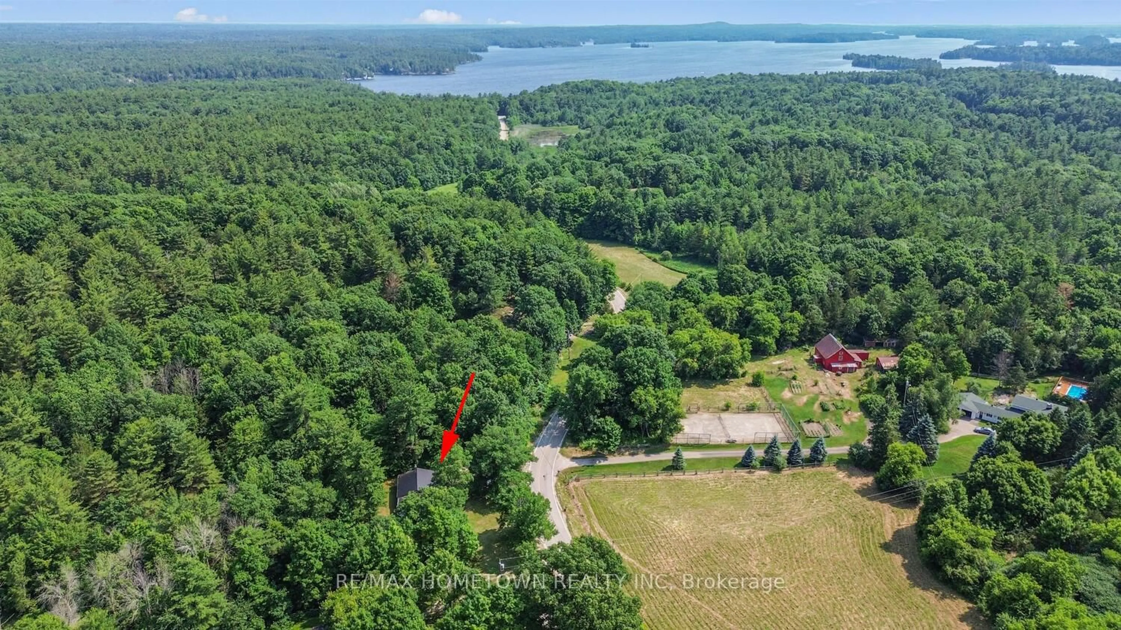 A pic from outside/outdoor area/front of a property/back of a property/a pic from drone, water/lake/river/ocean view for 573 County Park Rd, Athens Ontario K0E 1B0