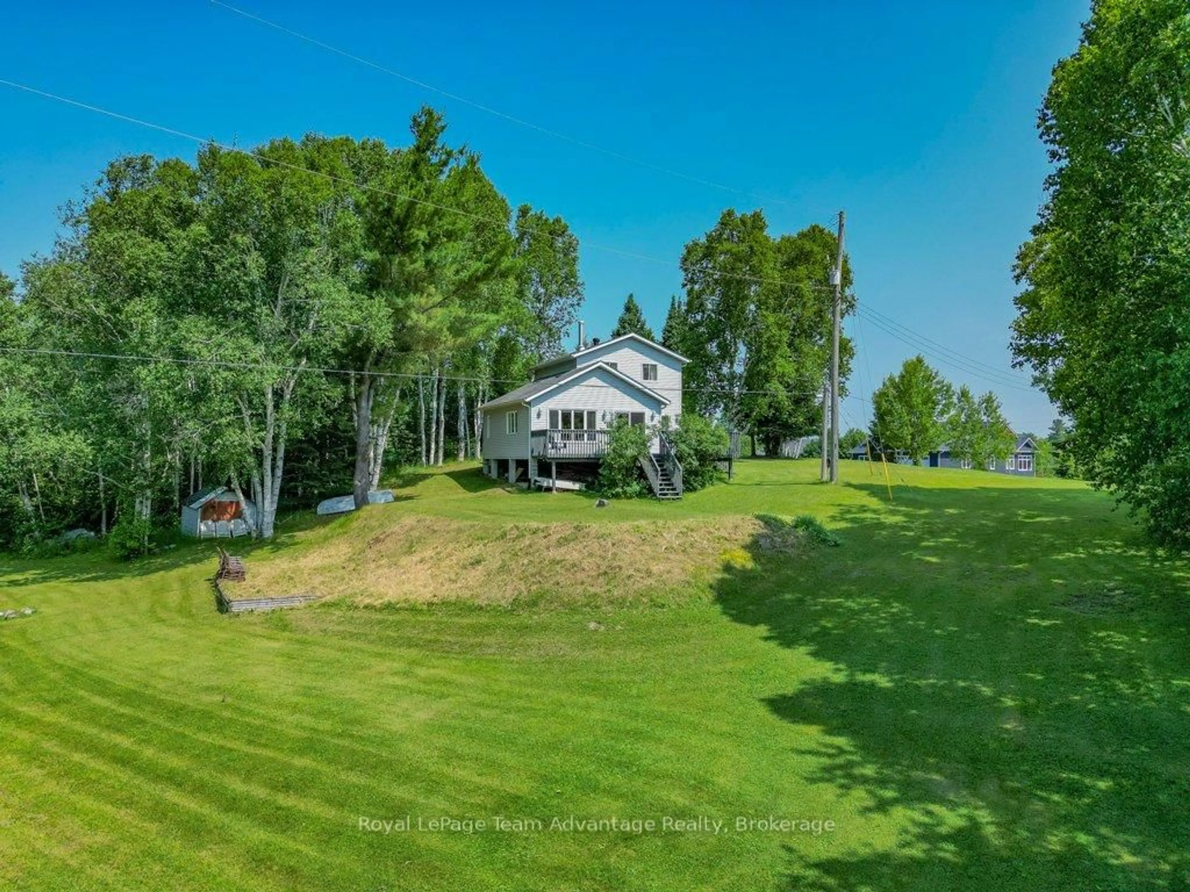 A pic from outside/outdoor area/front of a property/back of a property/a pic from drone, water/lake/river/ocean view for 11A Bears Paw, Whitestone Ontario P0A 1G0