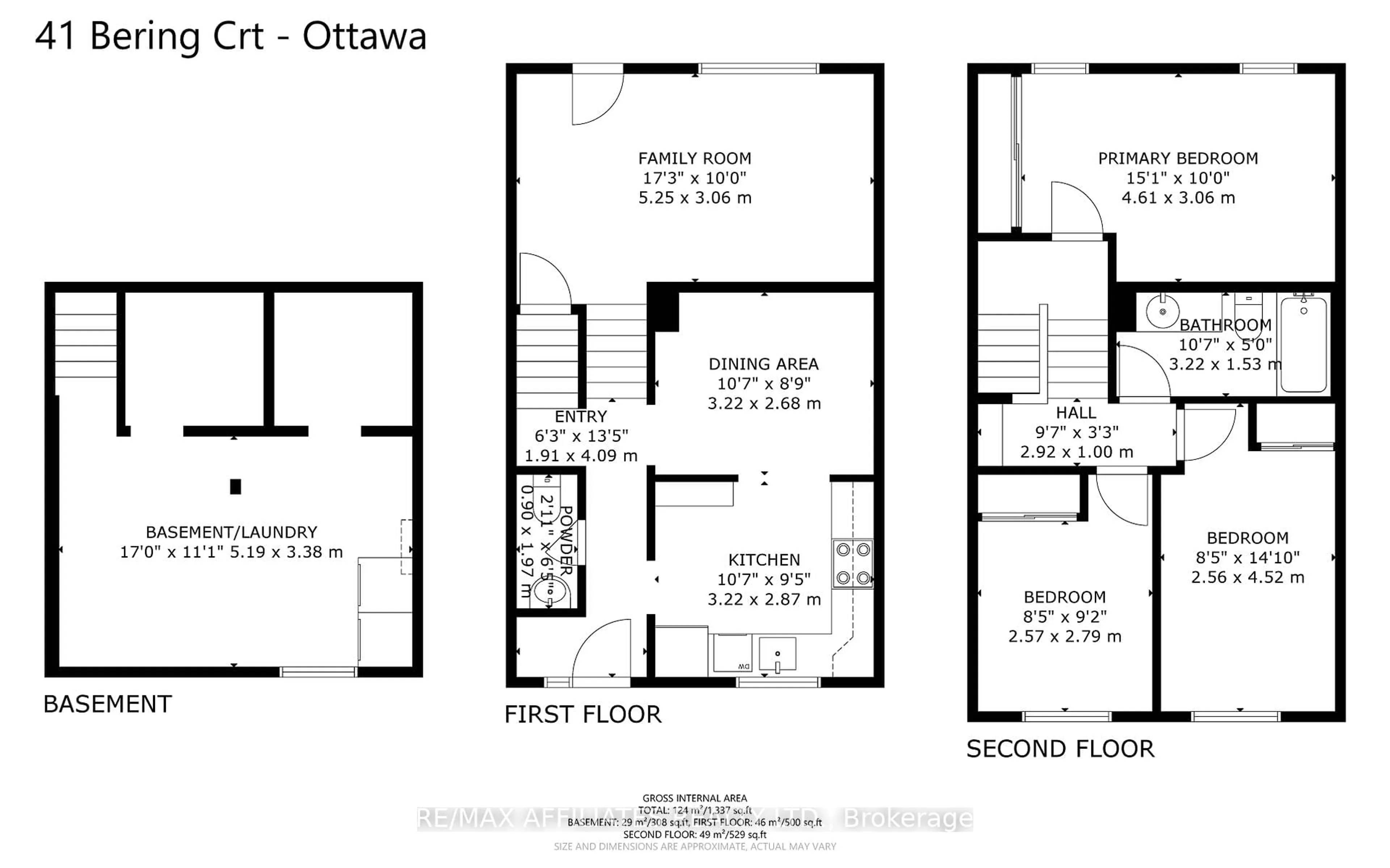 Floor plan for 41 Bering Crt #41, Ottawa Ontario K2L 2B8