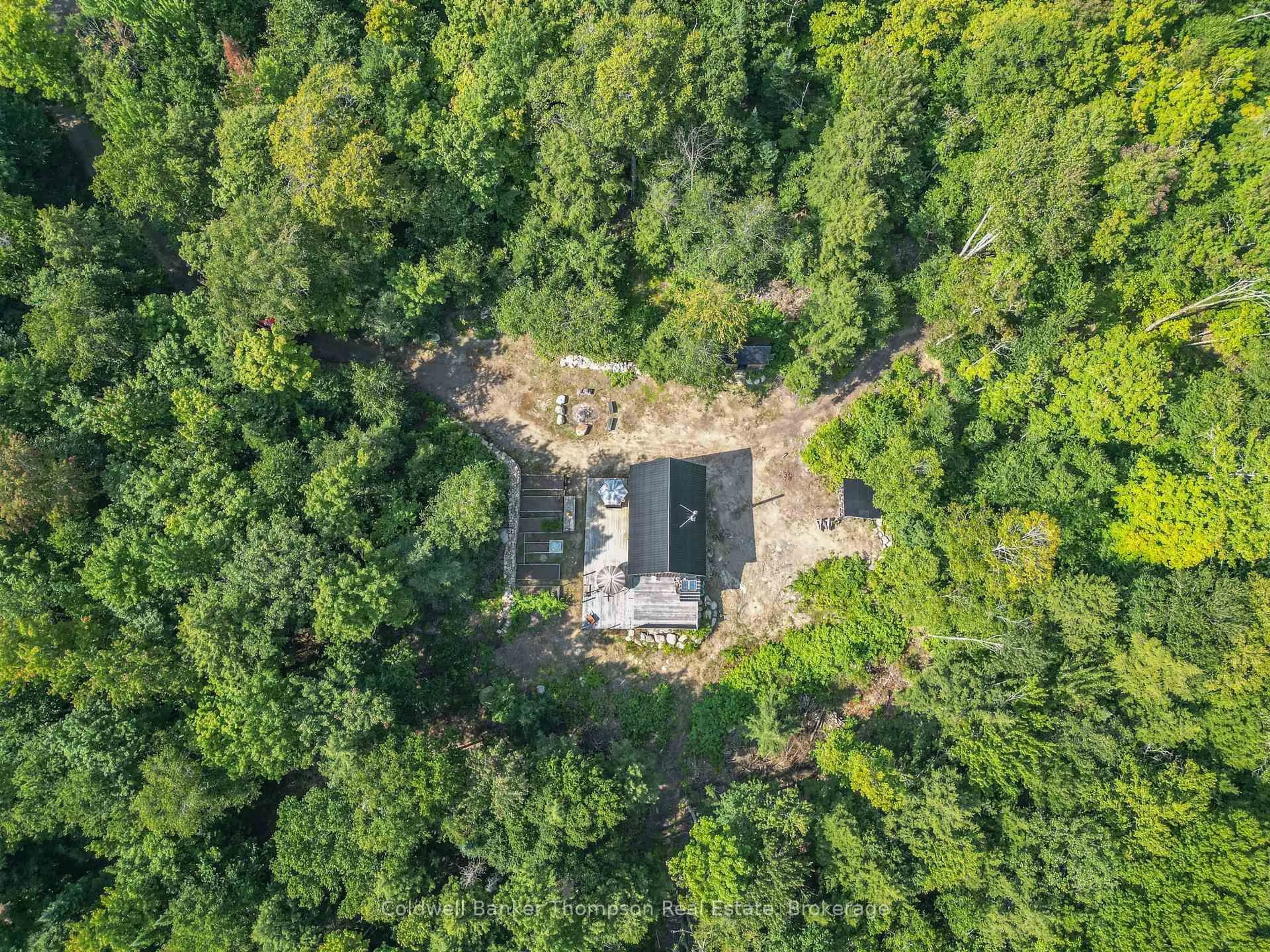 A pic from outside/outdoor area/front of a property/back of a property/a pic from drone, forest/trees view for 2825 Midlothian Rd, Ryerson Ontario P0A 1C0