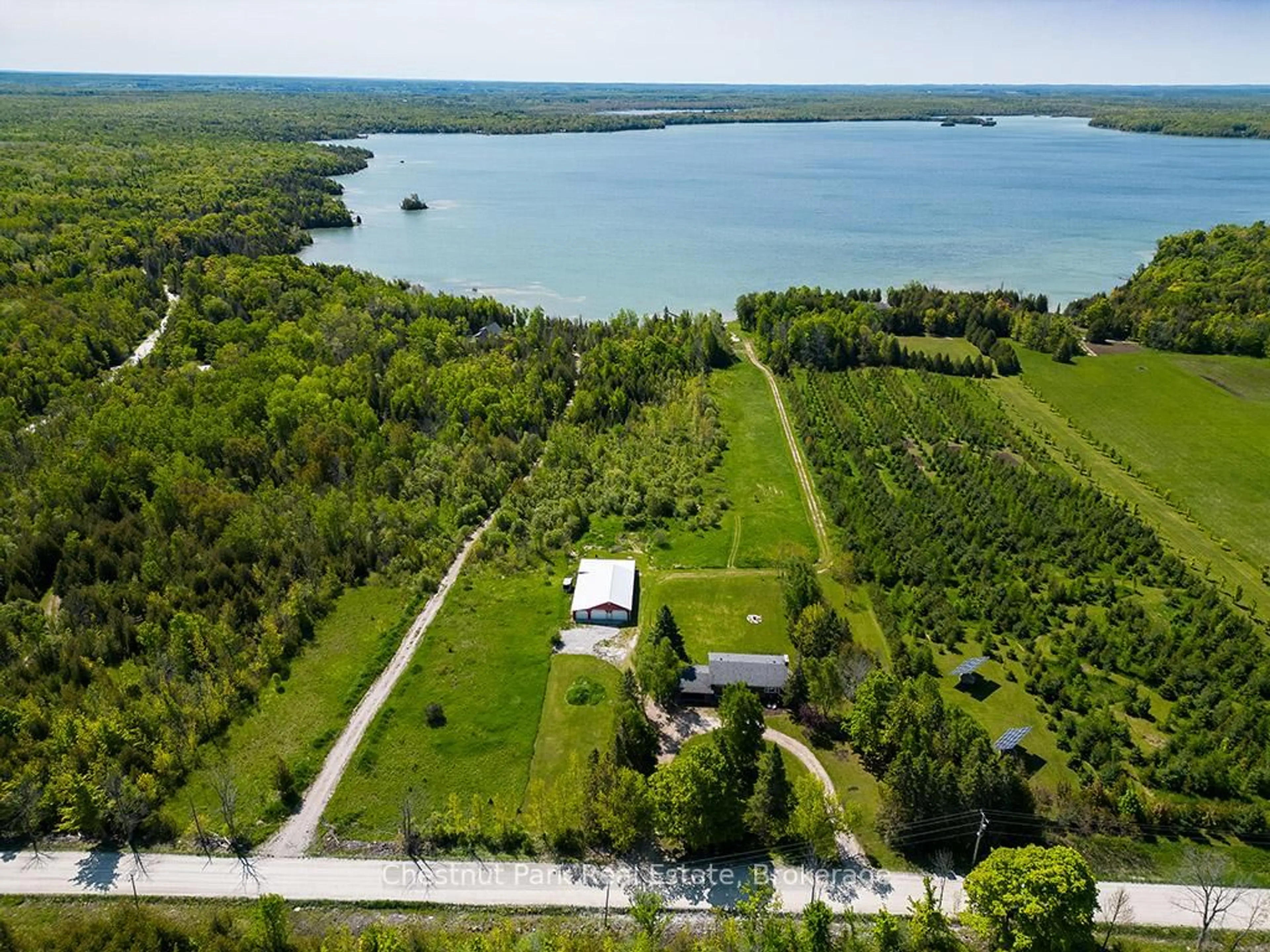 A pic from outside/outdoor area/front of a property/back of a property/a pic from drone, water/lake/river/ocean view for 282 Mar Sdrd, South Bruce Peninsula Ontario N0H 2T0