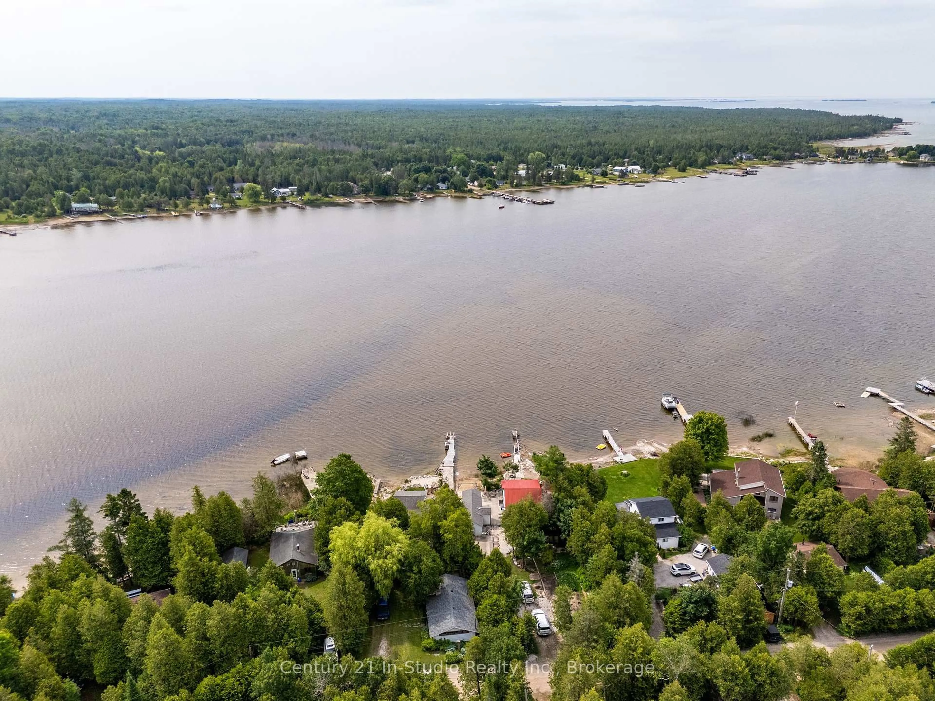 A pic from outside/outdoor area/front of a property/back of a property/a pic from drone, water/lake/river/ocean view for 37 Stewarts Pt, Northern Bruce Peninsula Ontario N0H 2T0