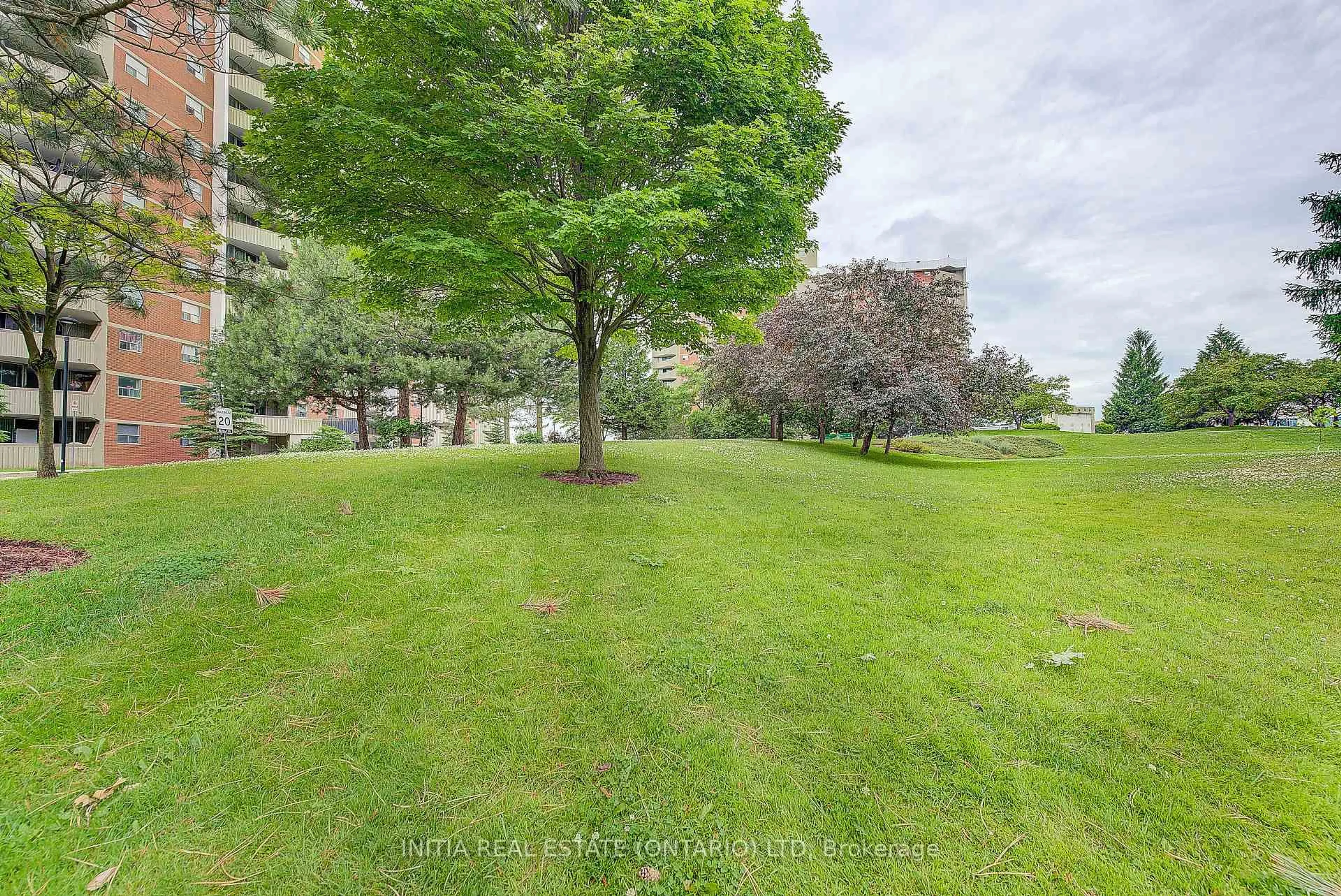 A pic from outside/outdoor area/front of a property/back of a property/a pic from drone, forest/trees view for 1105 Jalna Blvd #410, London South Ontario N6E 2S9