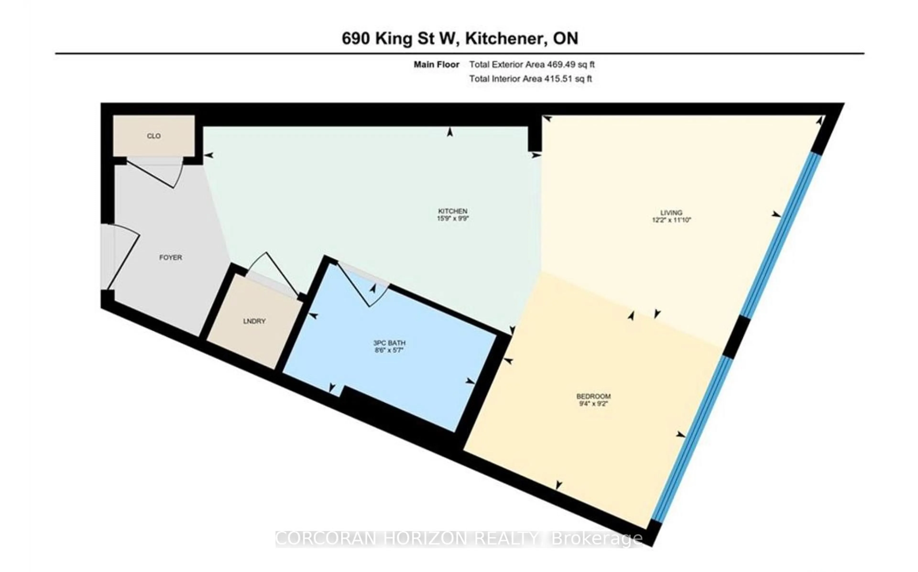 Floor plan for 690 KING St #606, Kitchener Ontario N2G 0B9
