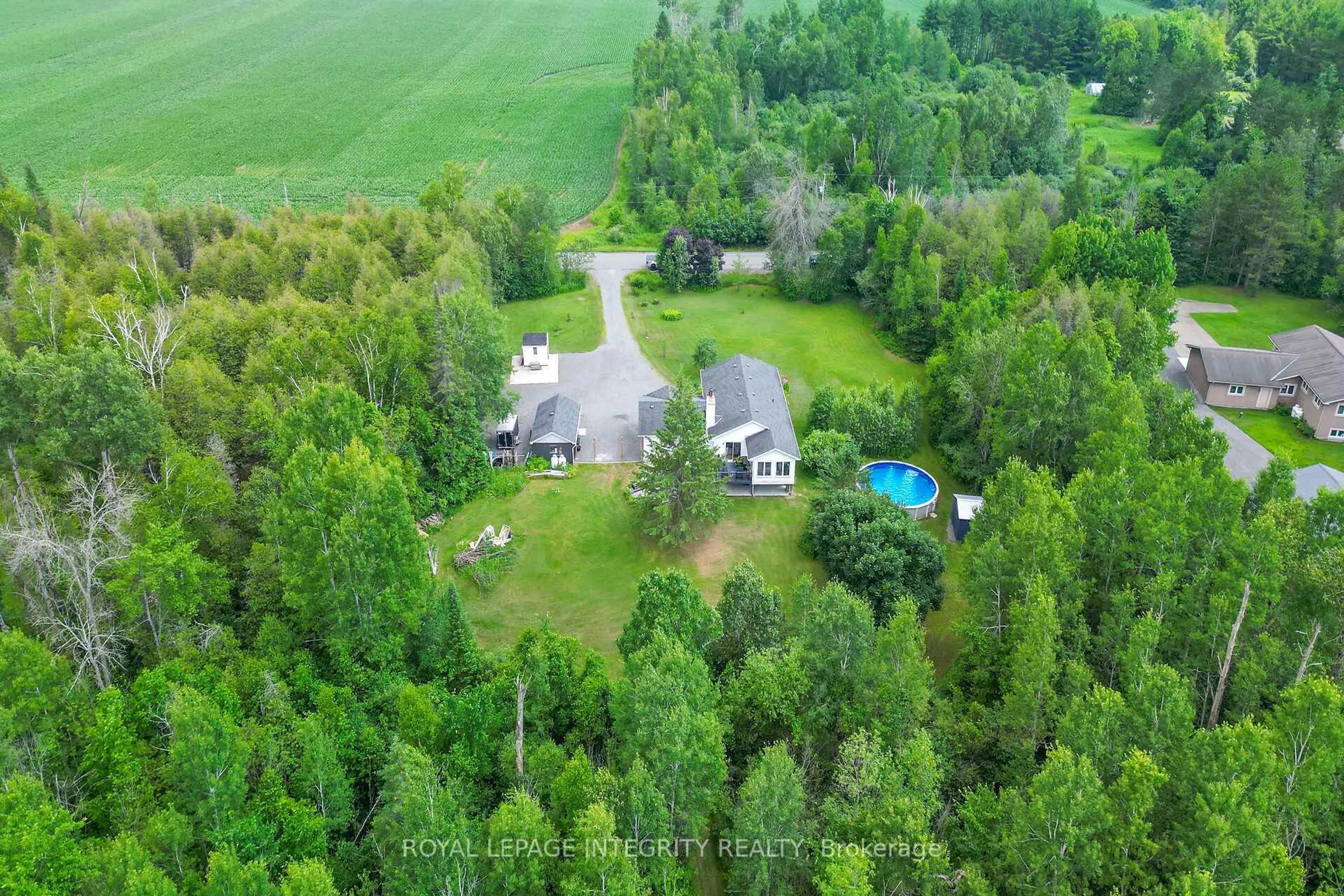A pic from outside/outdoor area/front of a property/back of a property/a pic from drone, forest/trees view for 3377 Paden Rd, North Gower Ontario K0A 2T0