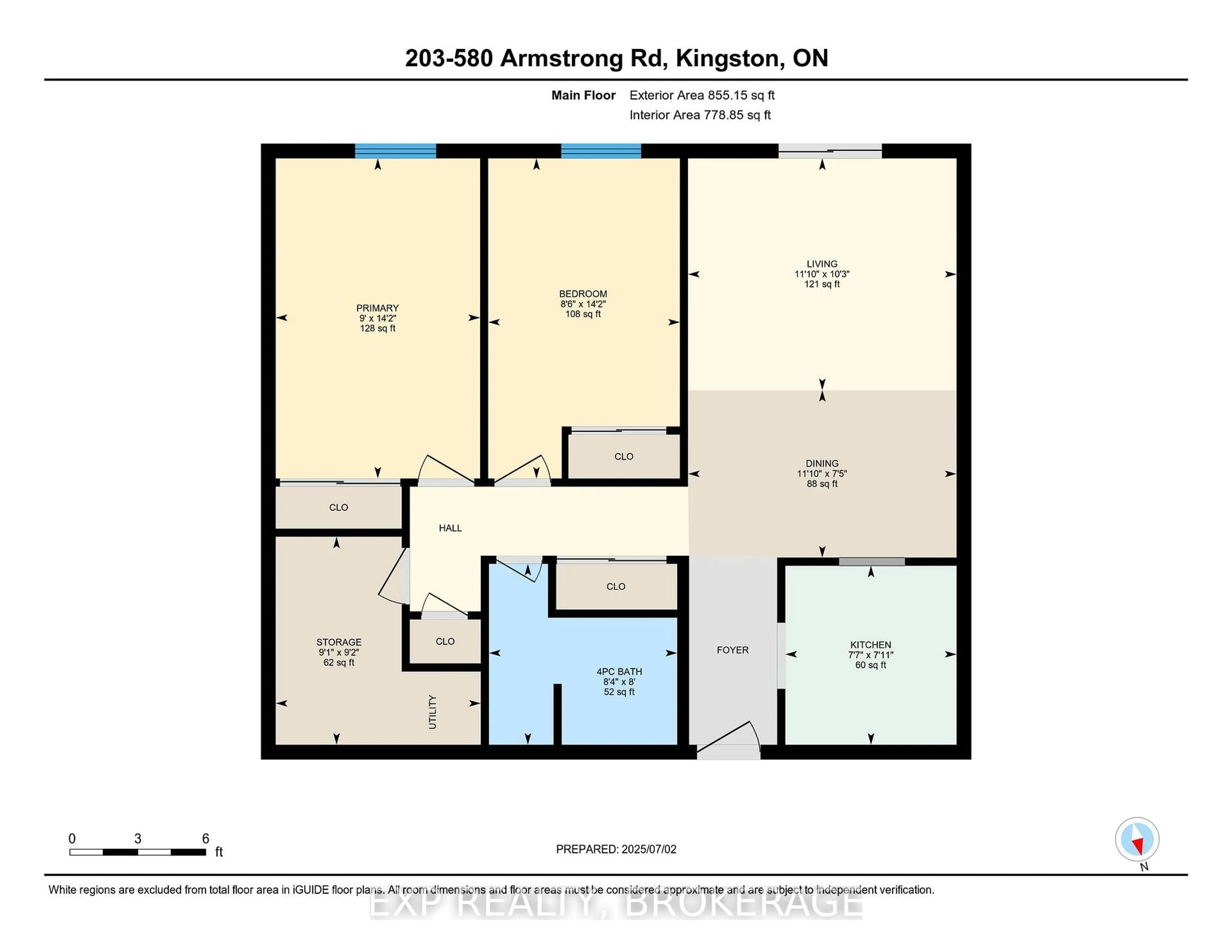 Floor plan for 580 ARMSTRONG Rd #203, Kingston Ontario K7M 8M3