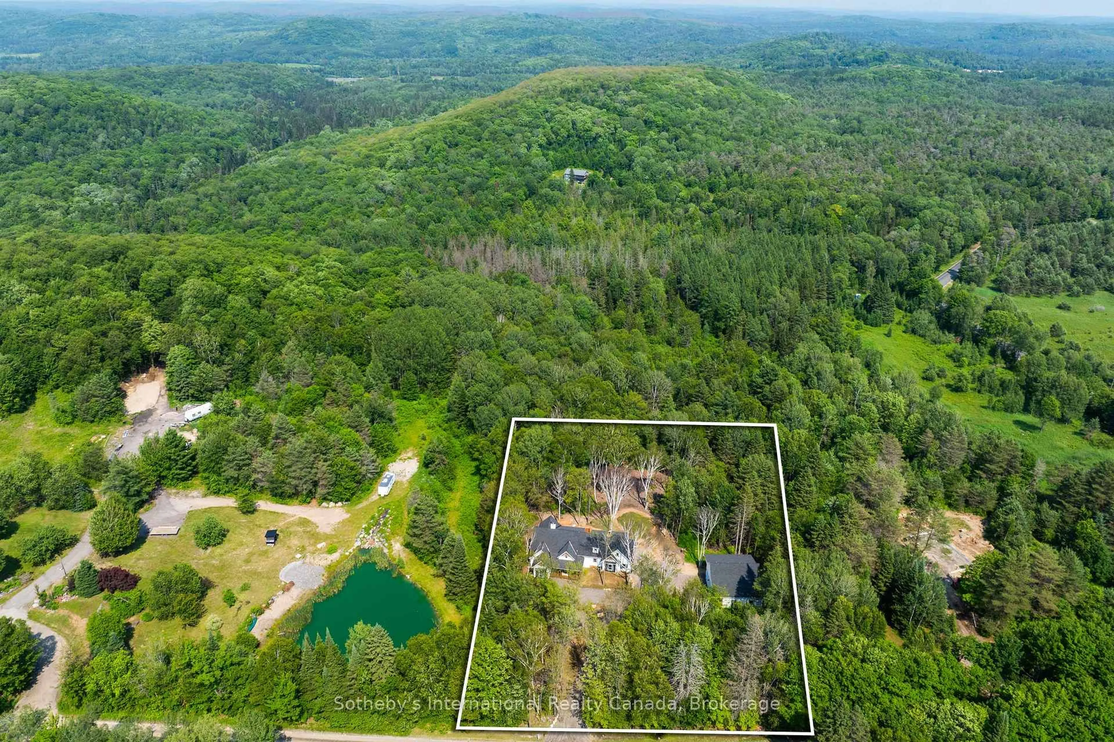 A pic from outside/outdoor area/front of a property/back of a property/a pic from drone, forest/trees view for 681 Doe Lake Rd, Armour Ontario P0A 1L0