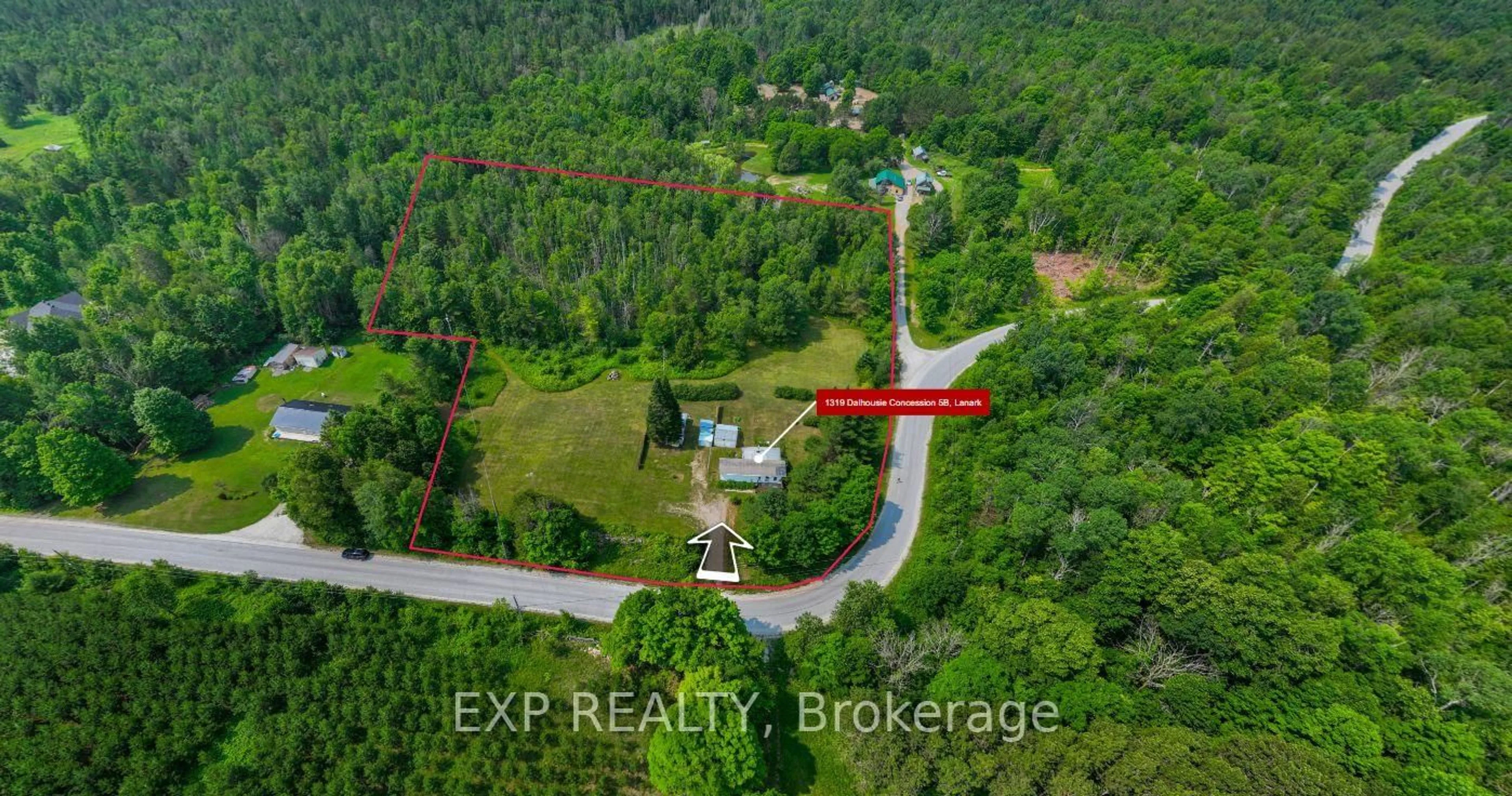 A pic from outside/outdoor area/front of a property/back of a property/a pic from drone, forest/trees view for 1319 Dalhousie 5B Concession, Lanark Ontario K0G 1K0