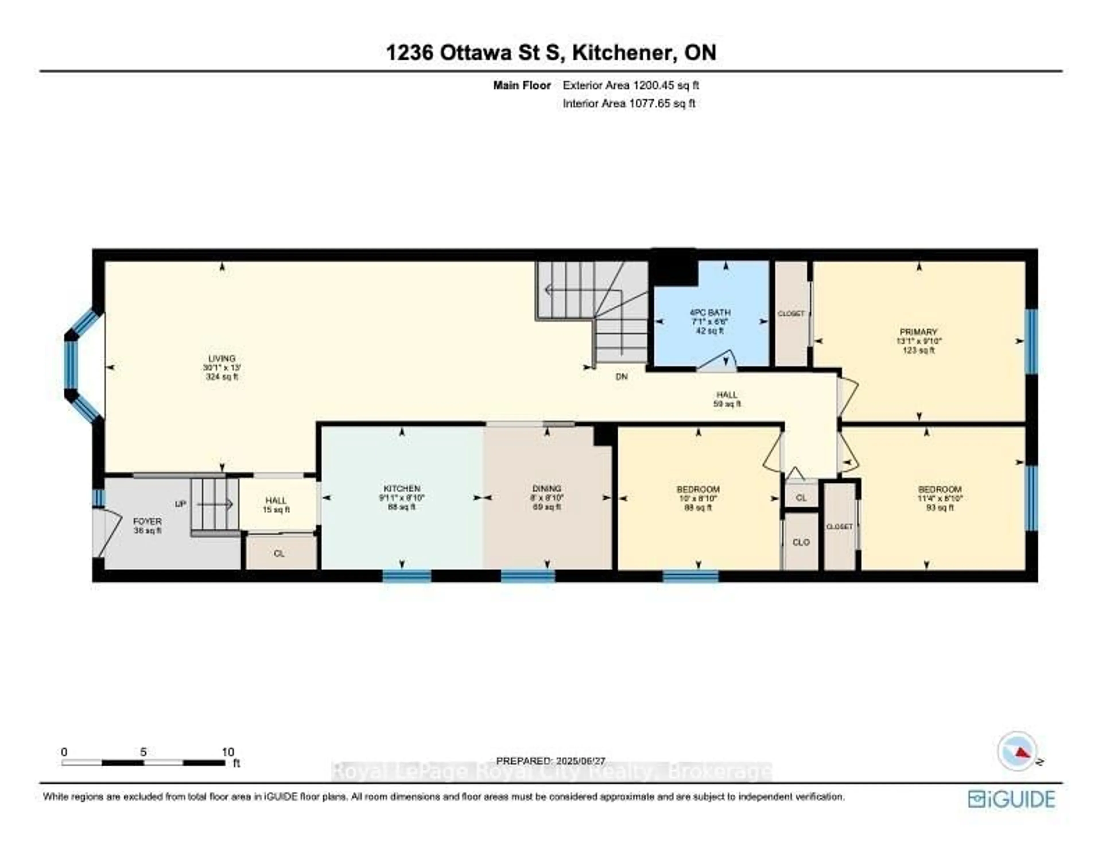 Floor plan for 1236 Ottawa St, Kitchener Ontario N2E 1L8