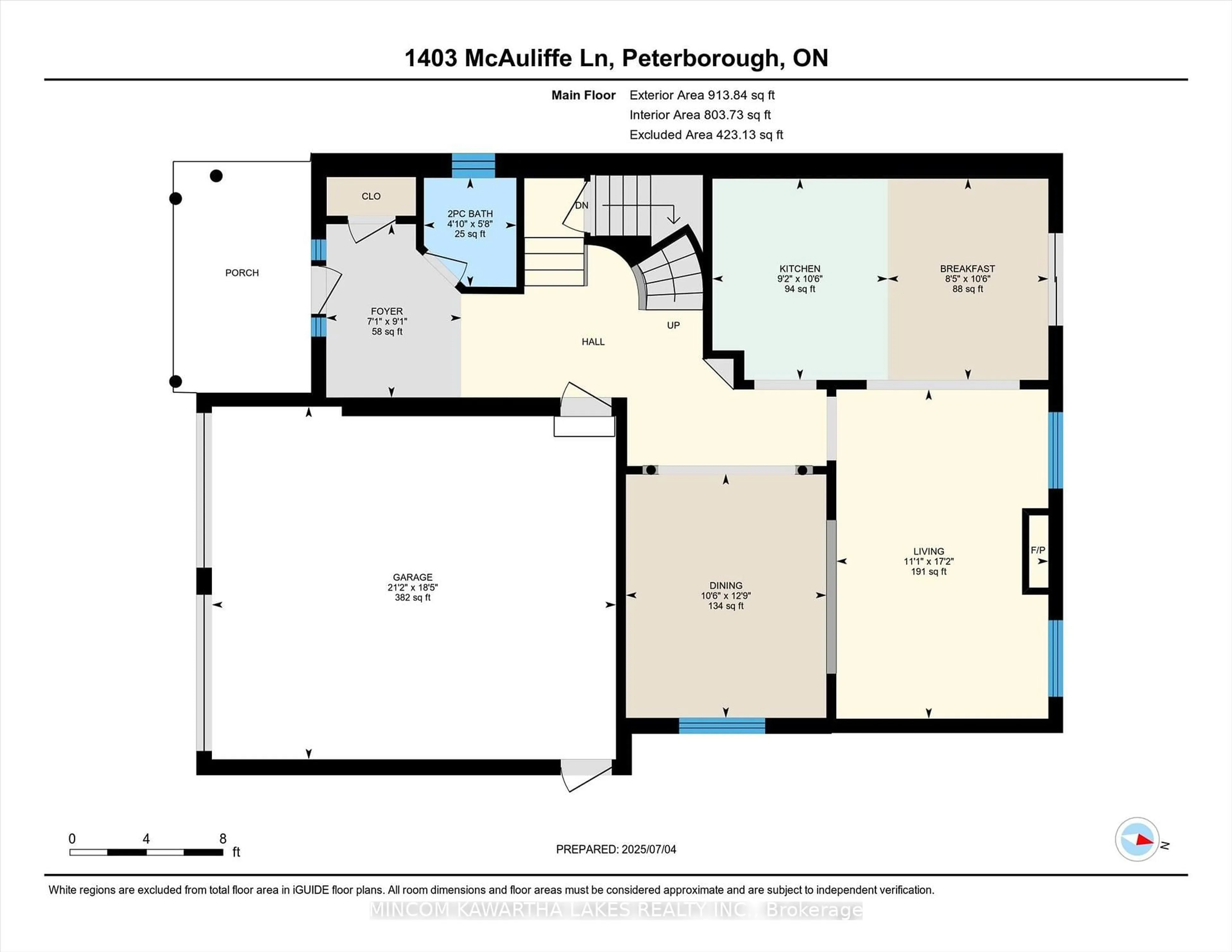 Floor plan for 1403 Mcauliffe Lane, Peterborough East Ontario K9H 0B7