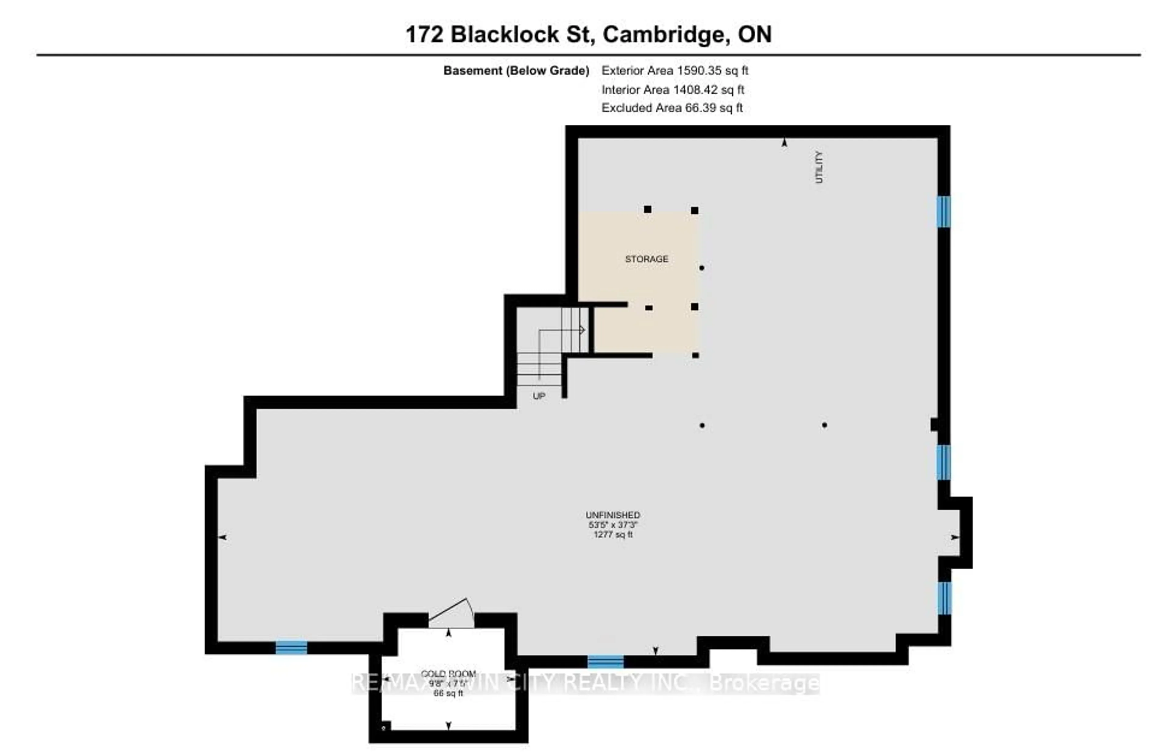 Floor plan for 172 Blacklock St, Cambridge Ontario N1S 0C6