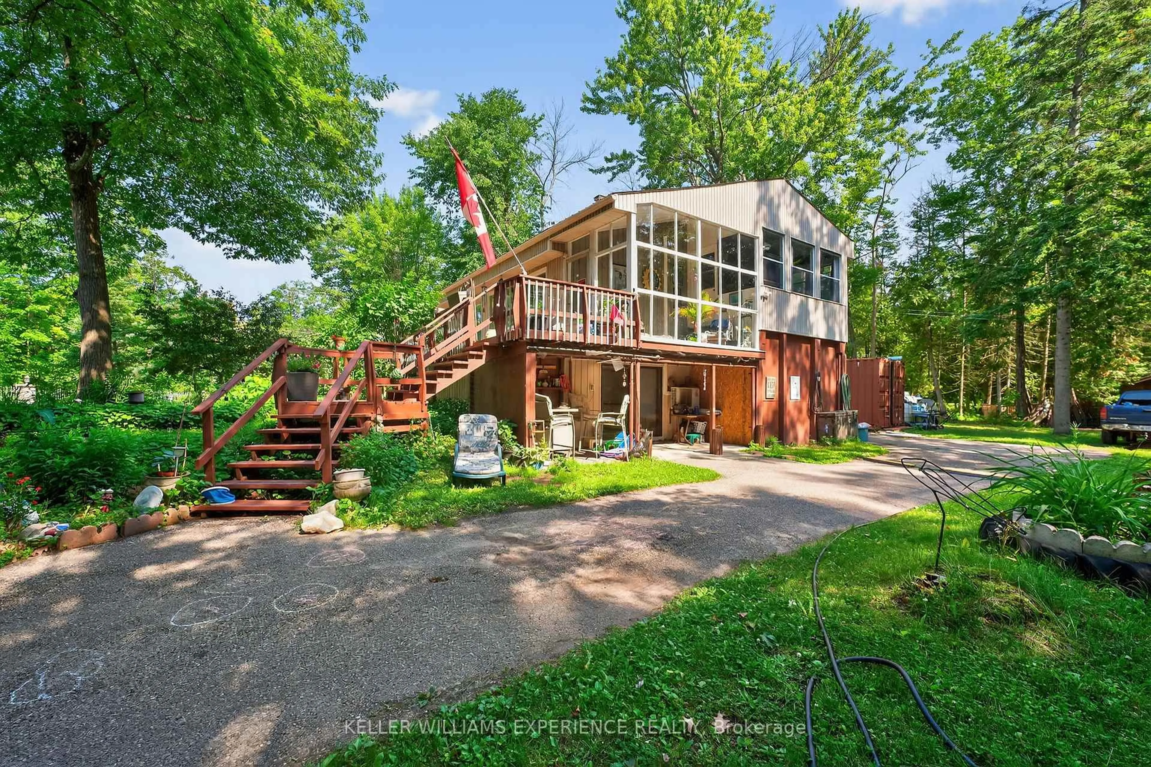 Patio, water/lake/river/ocean view for 27 Wolverine Beach Rd, Georgian Bay Ontario P0E 1E0