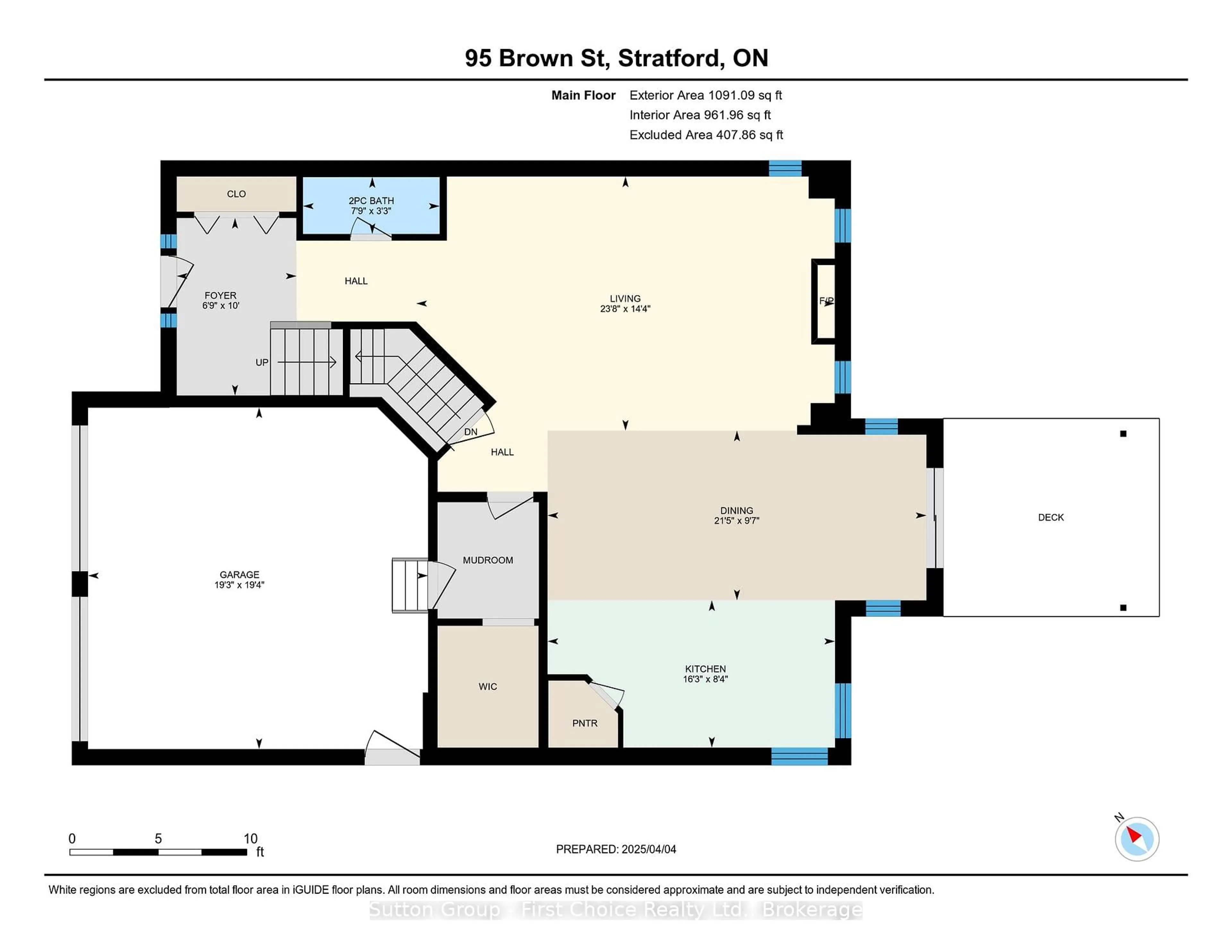 Floor plan for 95 Brown St, Stratford Ontario N5A 0B8