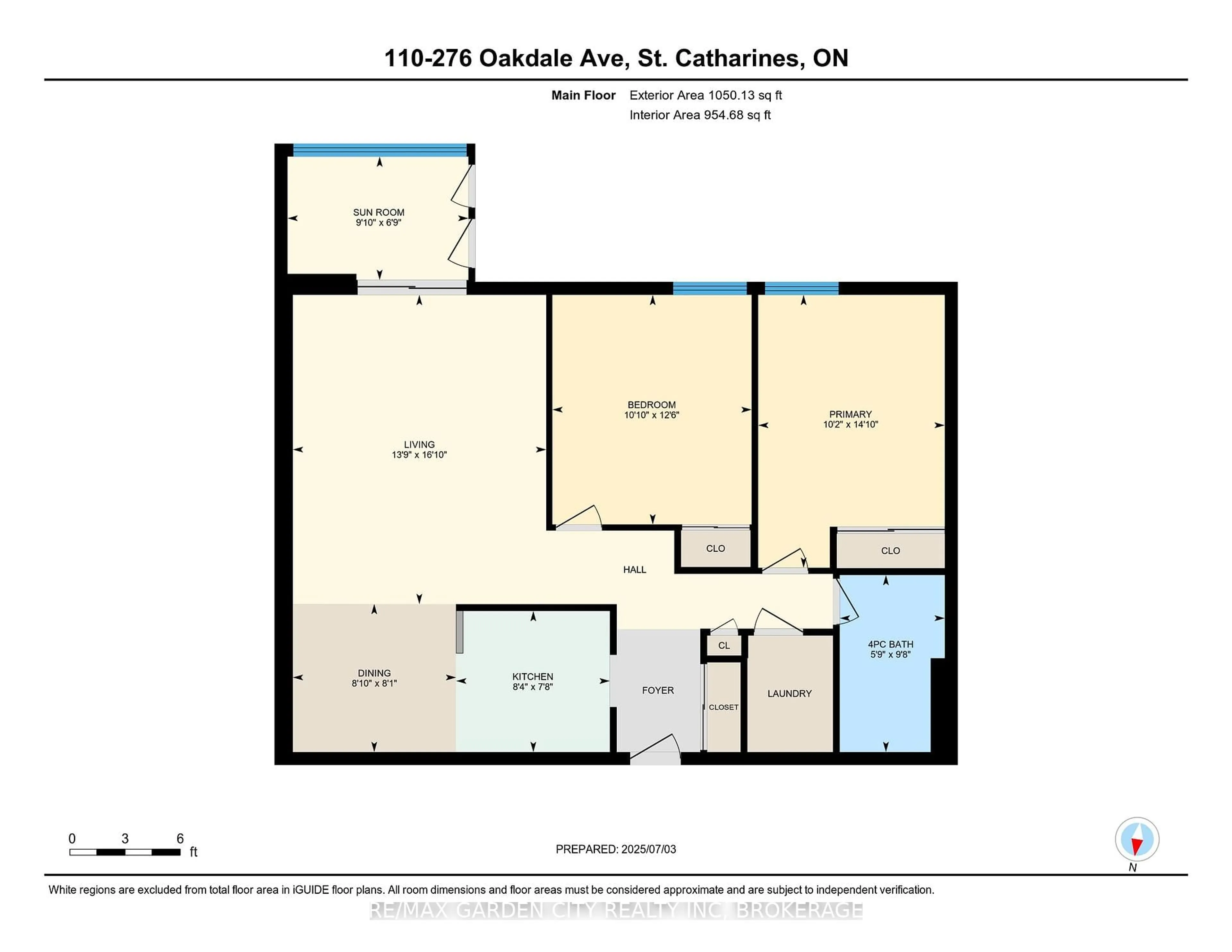 Floor plan for 276 OAKDALE Ave #110, St. Catharines Ontario L2P 3S5