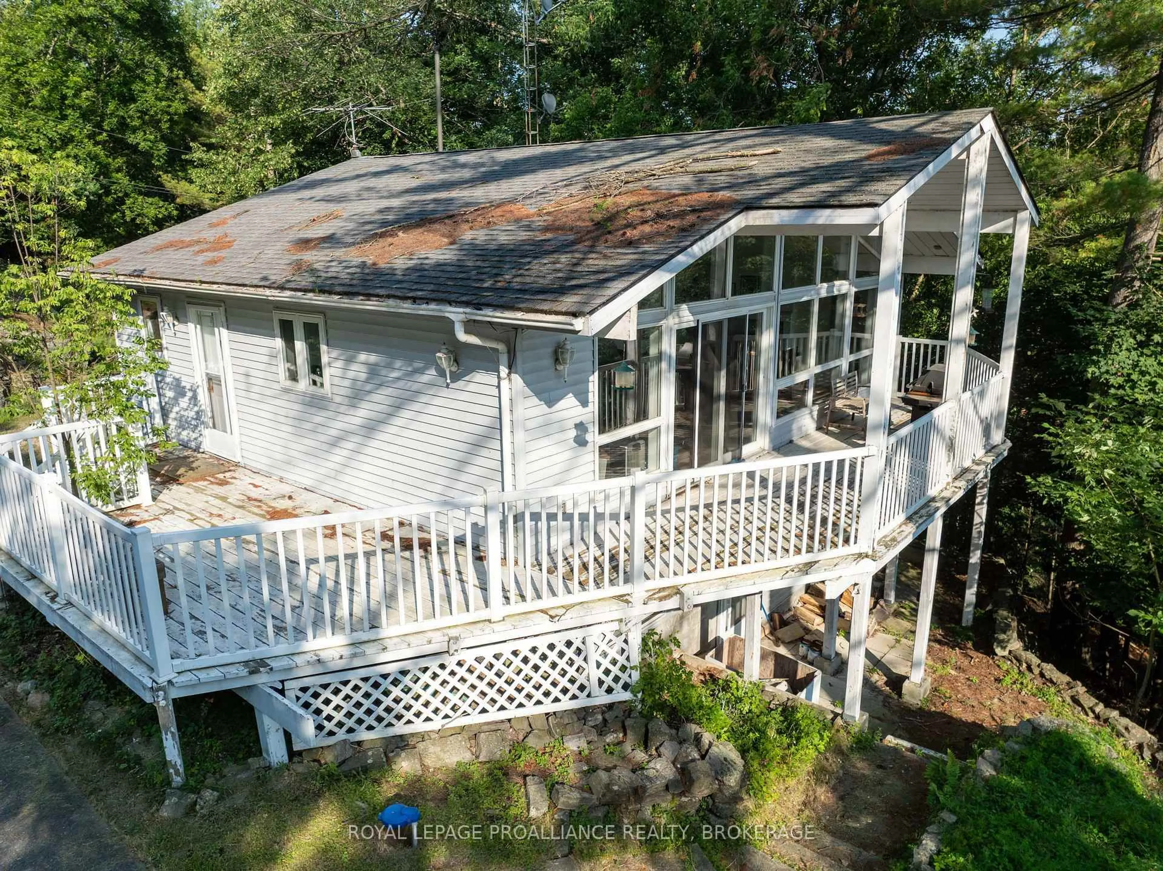 A pic from outside/outdoor area/front of a property/back of a property/a pic from drone, water/lake/river/ocean view for 182A Brooks Point Rd, Rideau Lakes Ontario K0G 1E0