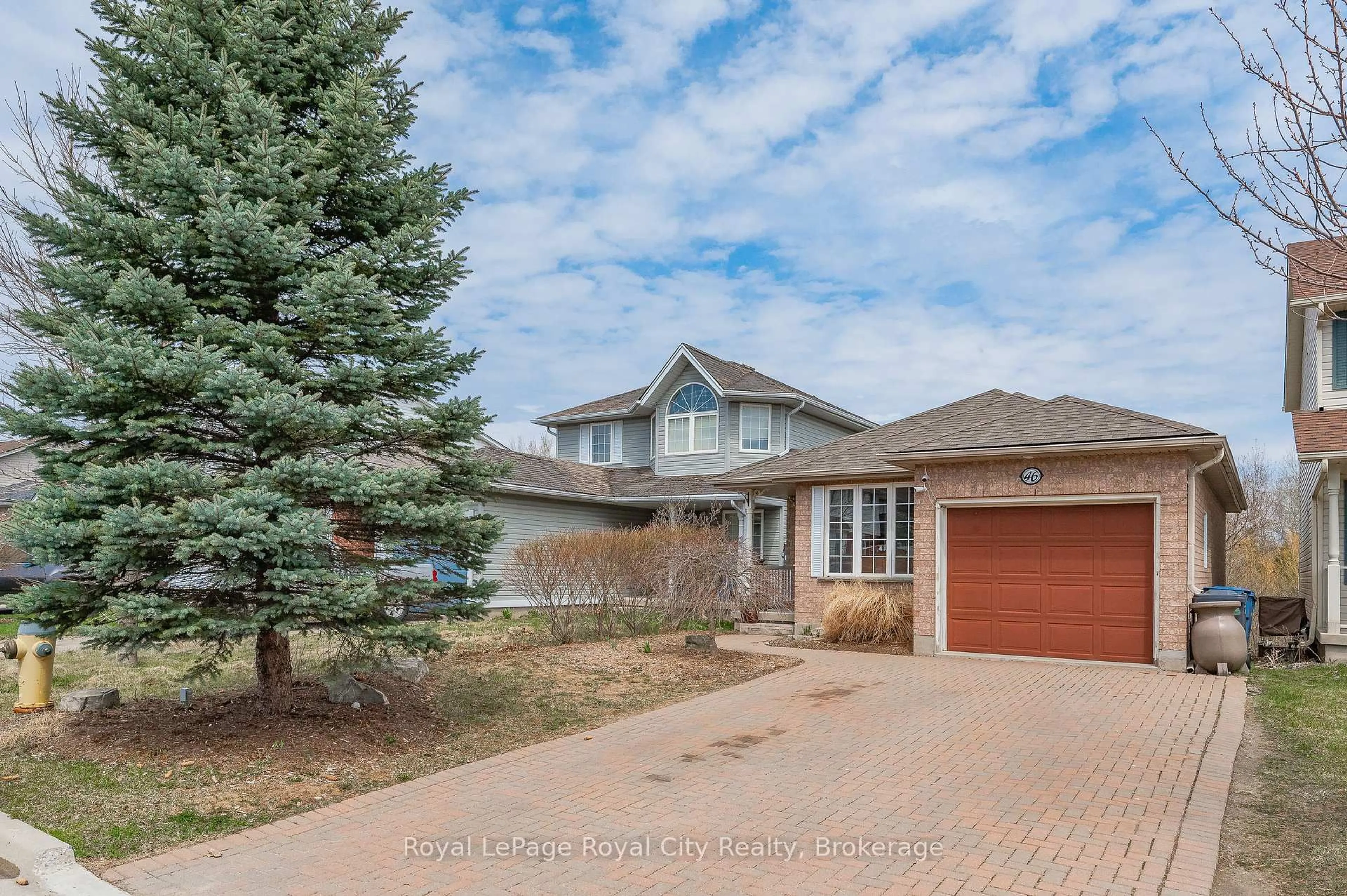 Home with brick exterior material, street for 46 FLETCHER Crt, Guelph Ontario N1E 7G8
