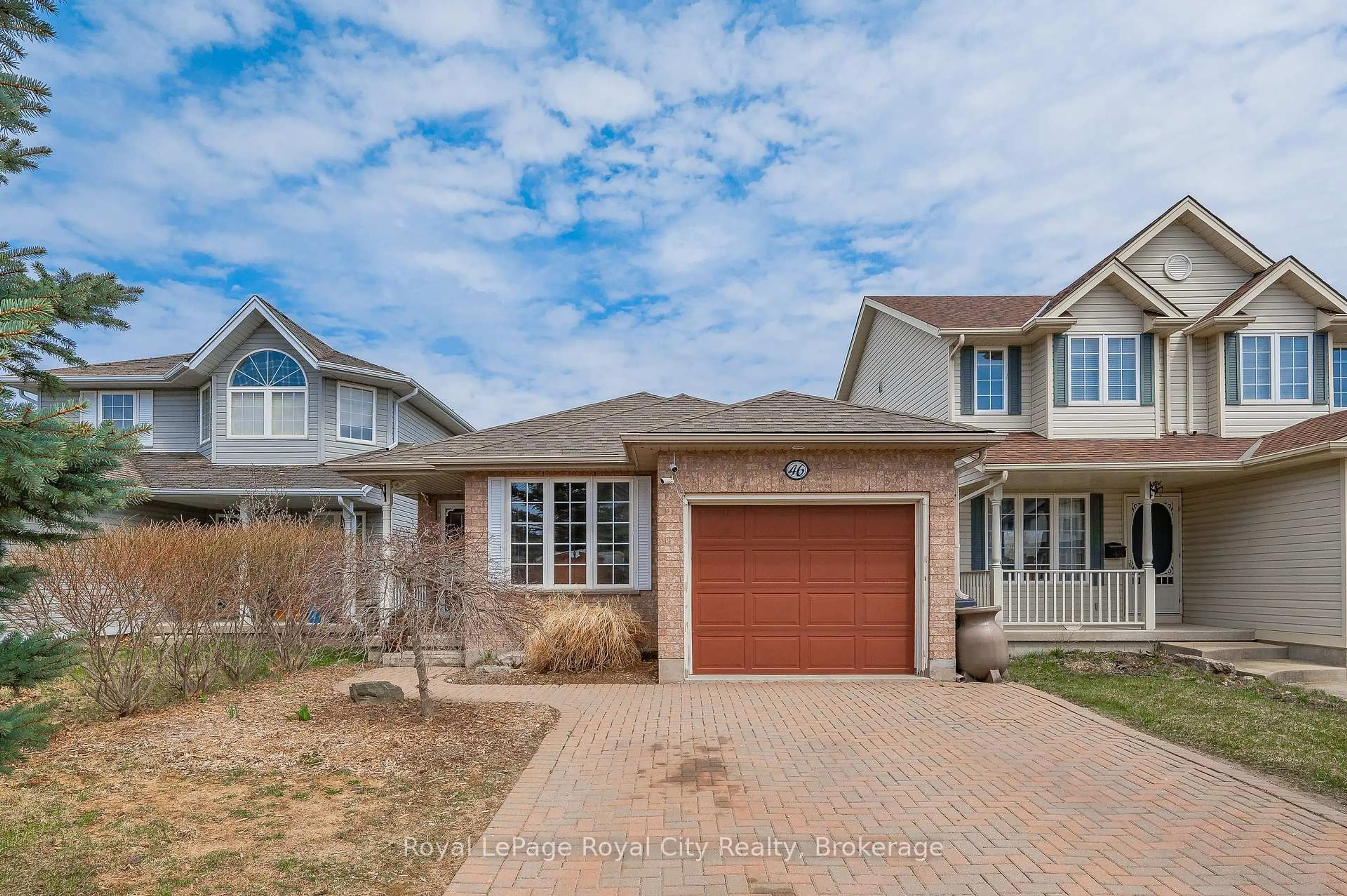 Home with brick exterior material, street for 46 FLETCHER Crt, Guelph Ontario N1E 7G8