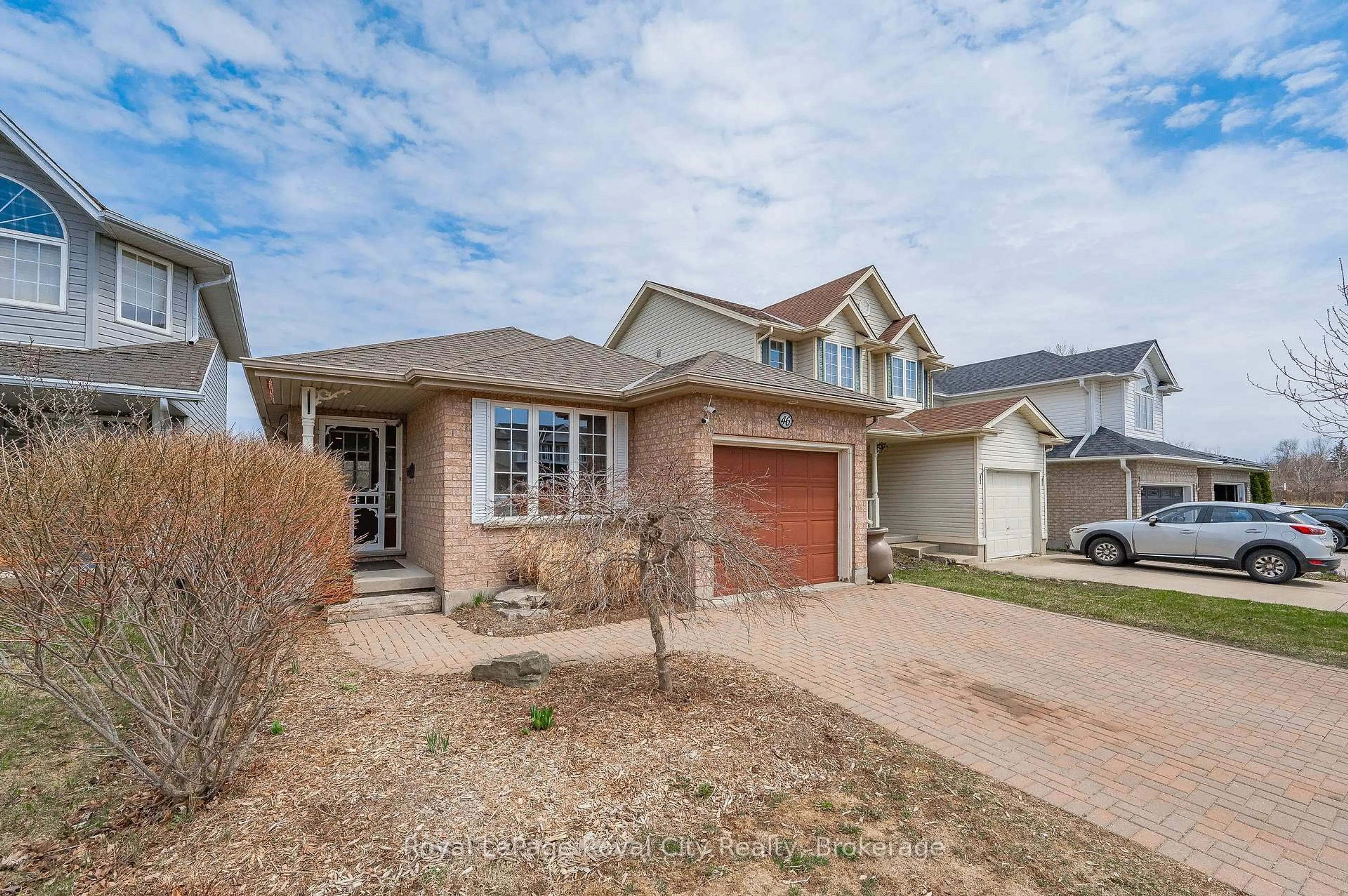 Home with brick exterior material, street for 46 FLETCHER Crt, Guelph Ontario N1E 7G8