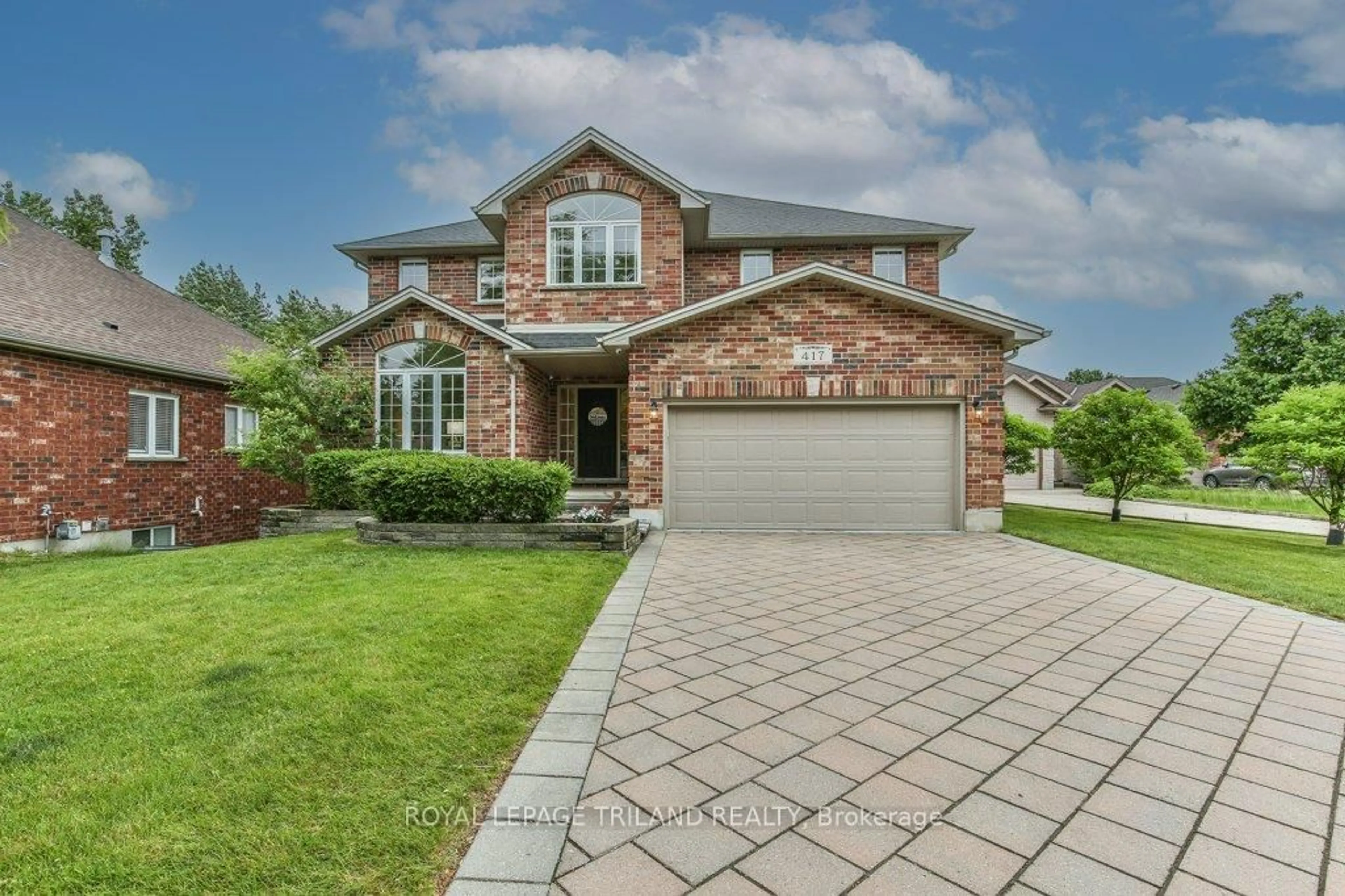 Home with brick exterior material, street for 417 KINGBIRD Crt, London North Ontario N5X 4H6