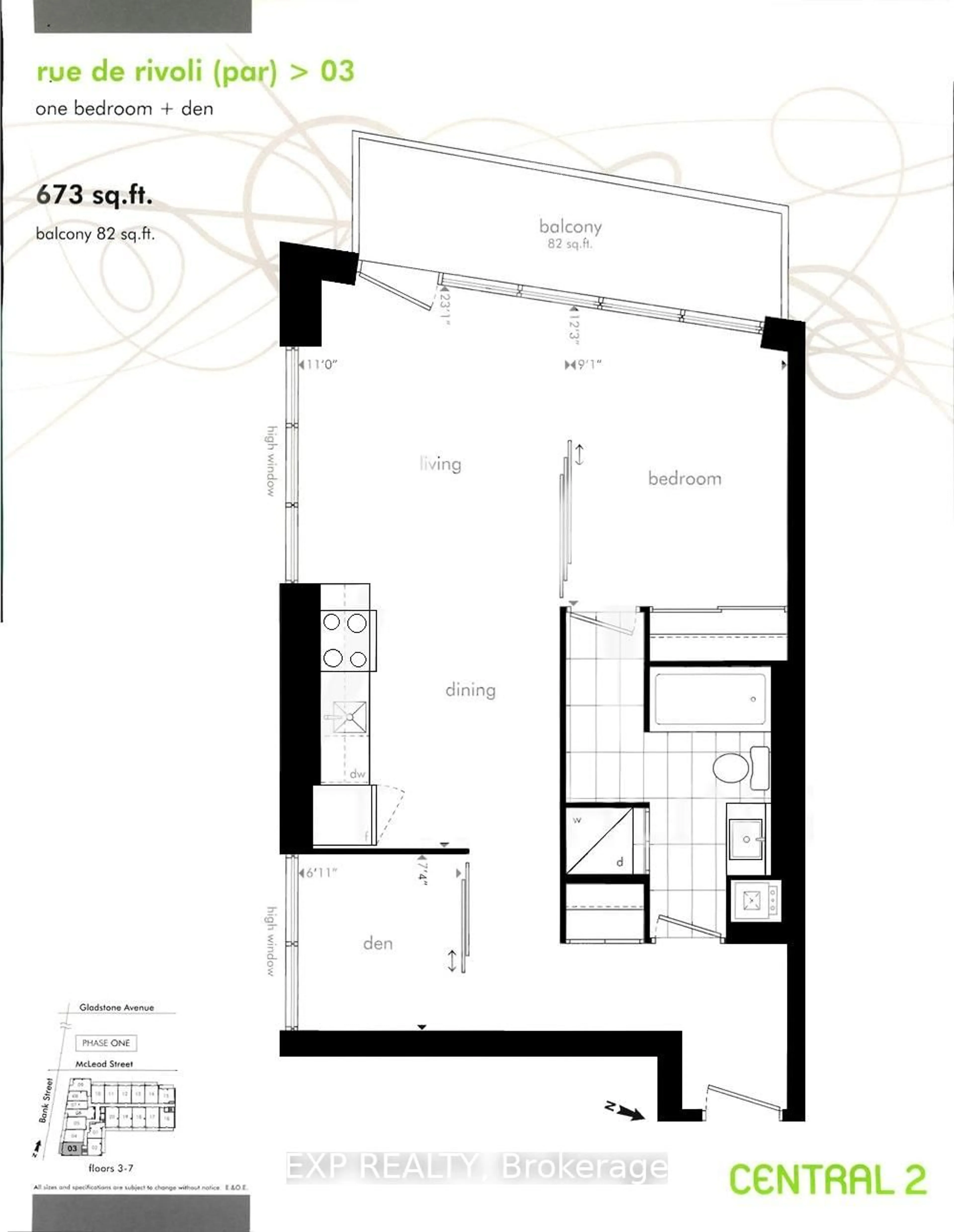Floor plan for 360 Mcleod St #503, Ottawa Ontario K2P 1A9