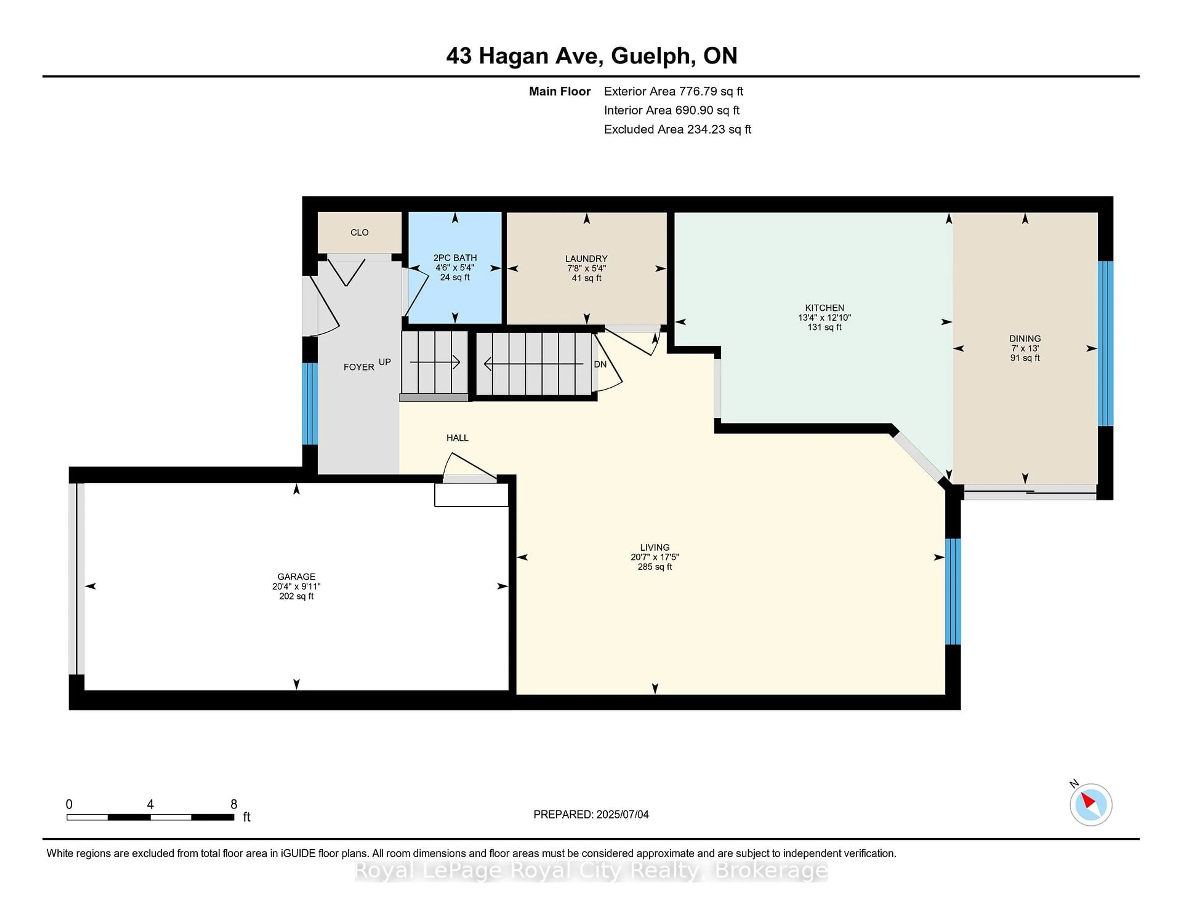 Floor plan for 43 Hagan Ave, Guelph Ontario N1E 7B7