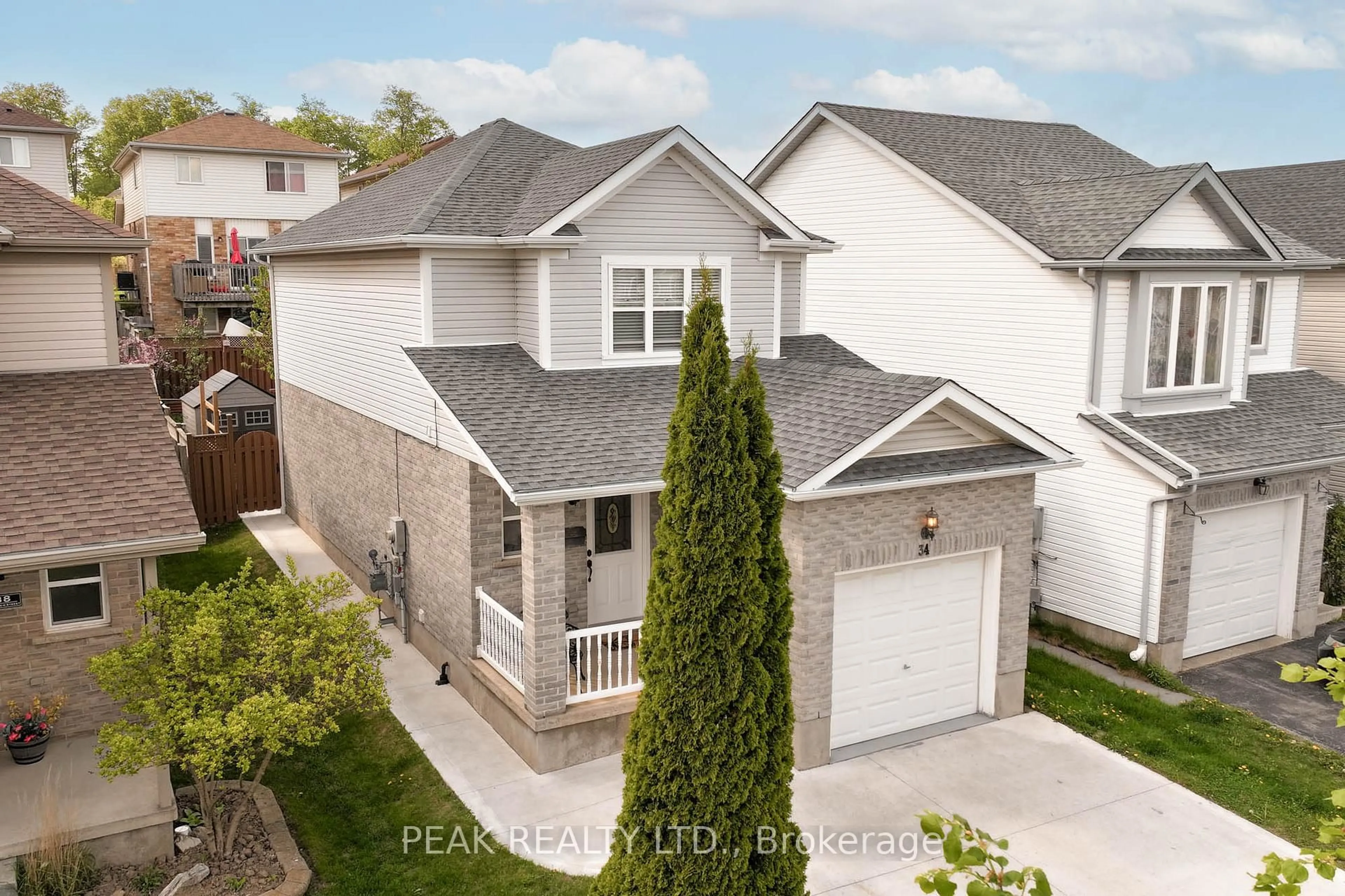 A pic from outside/outdoor area/front of a property/back of a property/a pic from drone, street for 34 Reistview St, Kitchener Ontario N2E 4H3