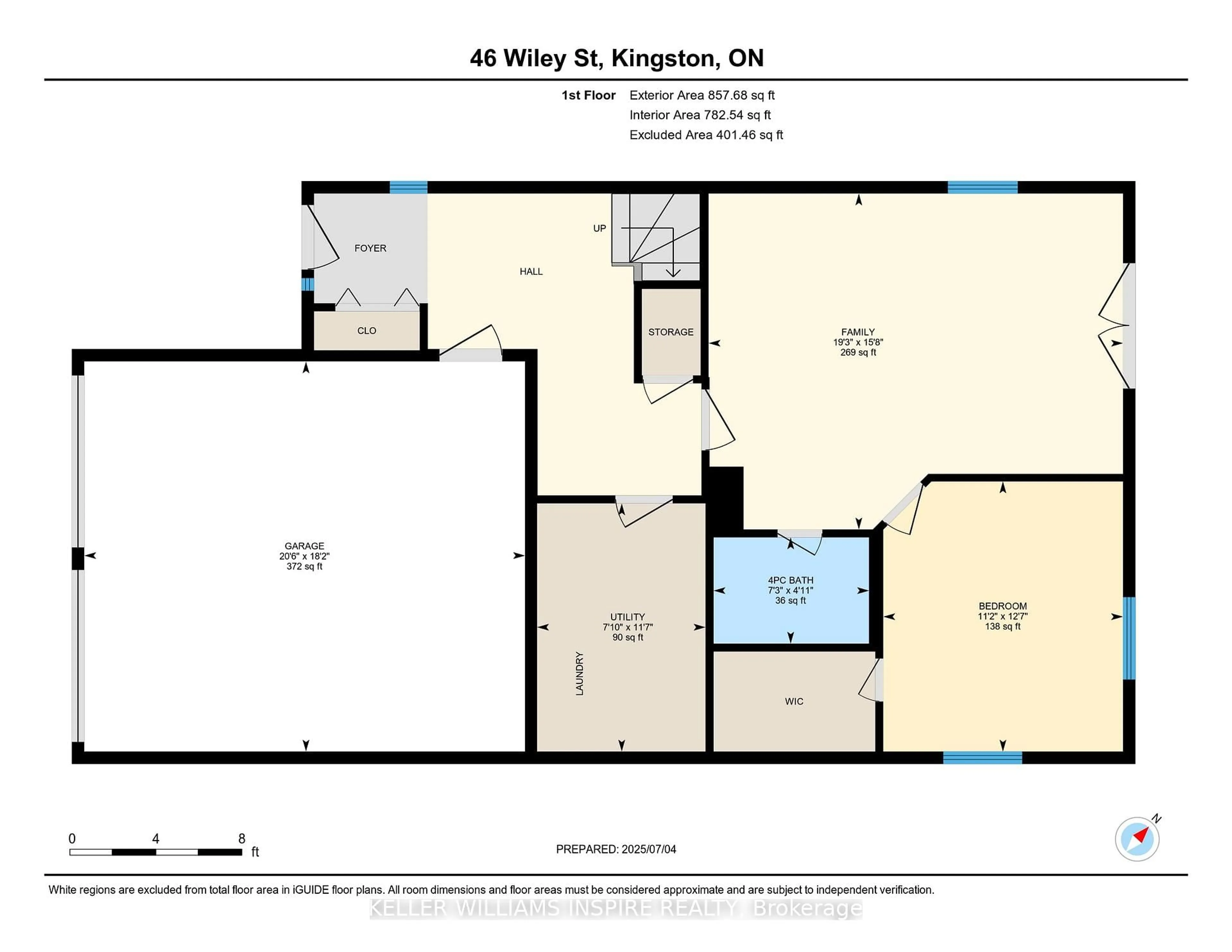 Floor plan for 46 Wiley St, Kingston Ontario K7K 5B4