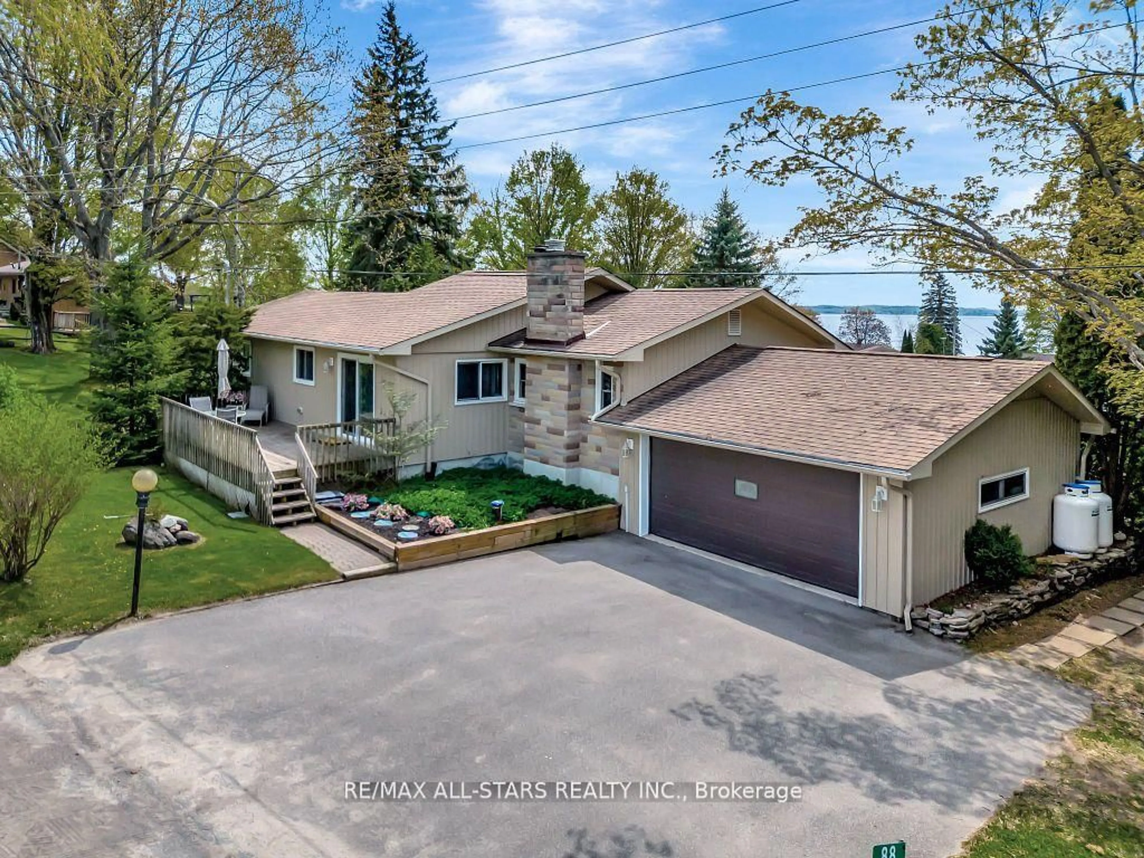 A pic from outside/outdoor area/front of a property/back of a property/a pic from drone, water/lake/river/ocean view for 88 Verulam Dr, Kawartha Lakes Ontario K0M 1N0