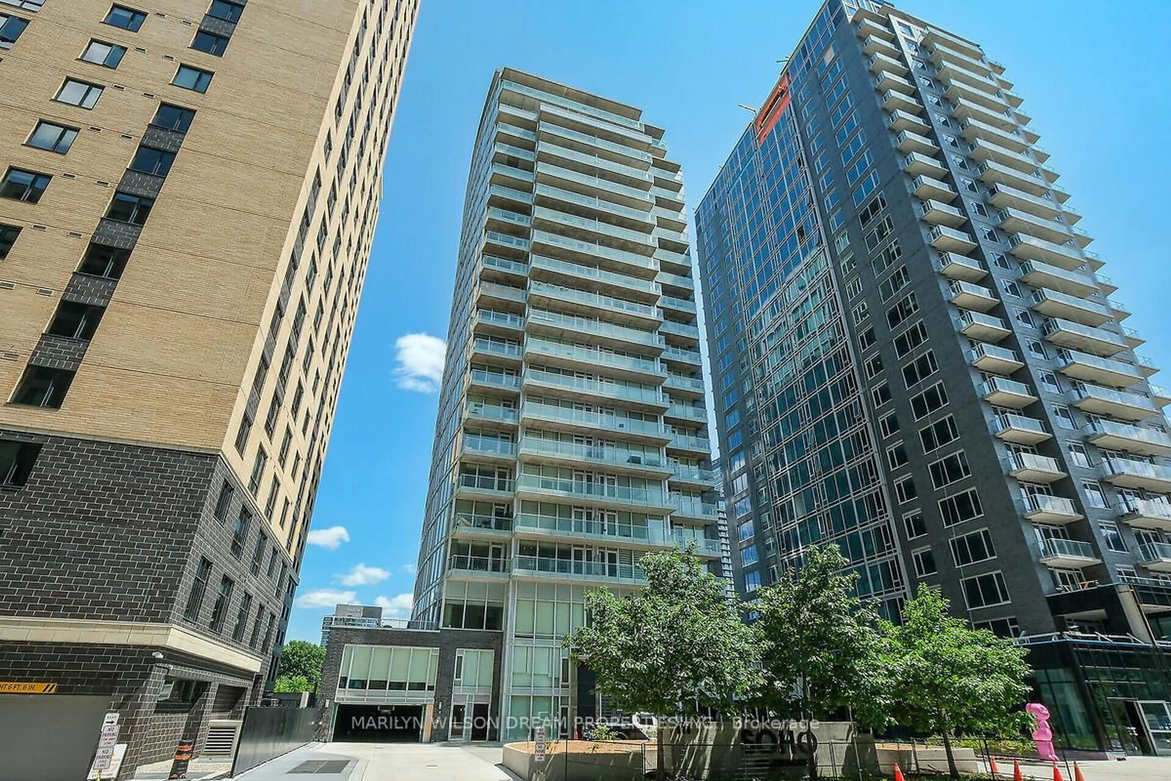 Patio, city buildings view from balcony for 111 Champagne Ave #1101, Ottawa Ontario K1S 5V3