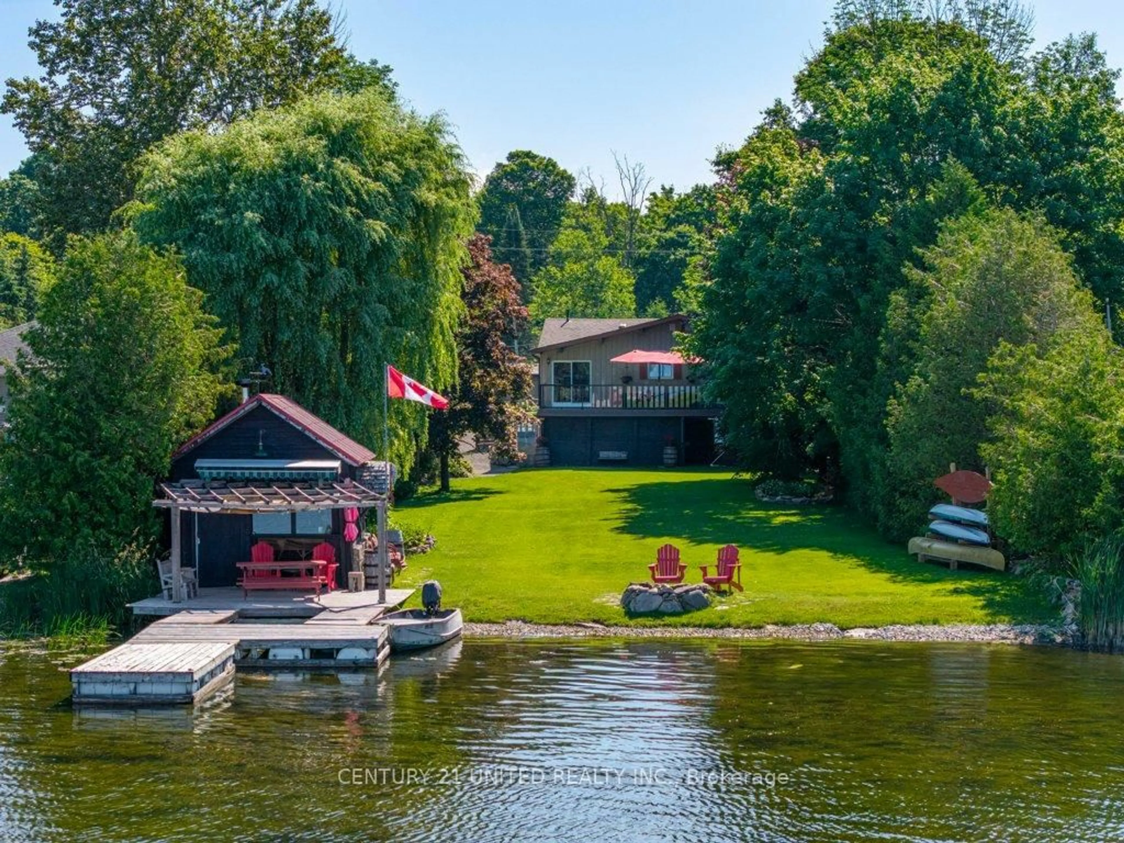 A pic from outside/outdoor area/front of a property/back of a property/a pic from drone, water/lake/river/ocean view for 171 Mcgill Dr, Kawartha Lakes Ontario L0B 1K0
