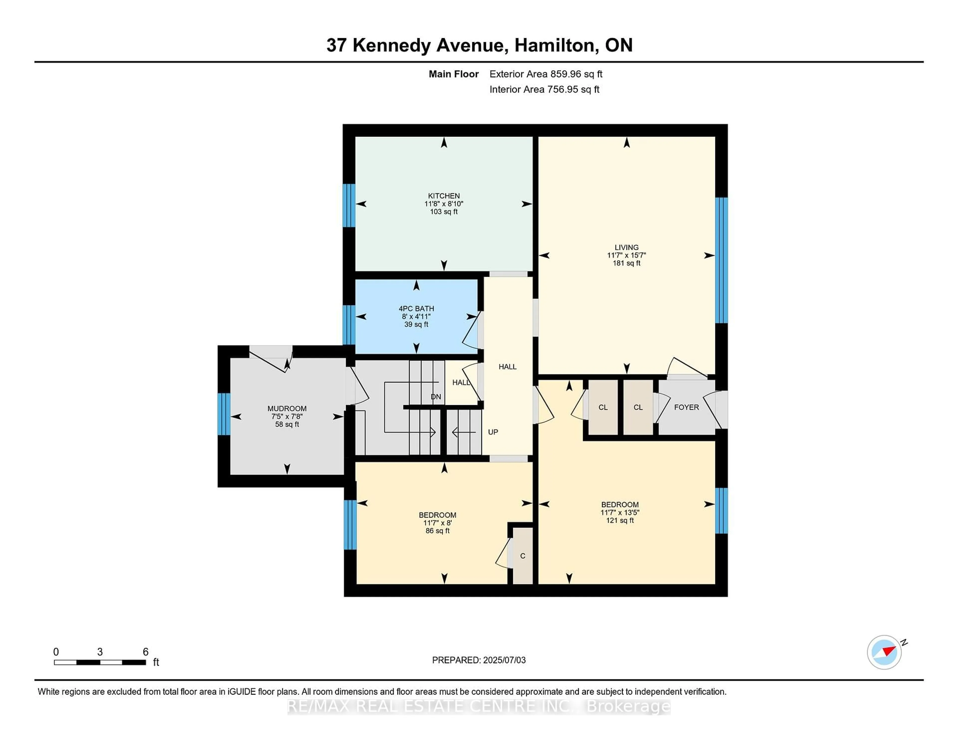 Floor plan for 37 Kennedy Ave, Hamilton Ontario L9B 1C4