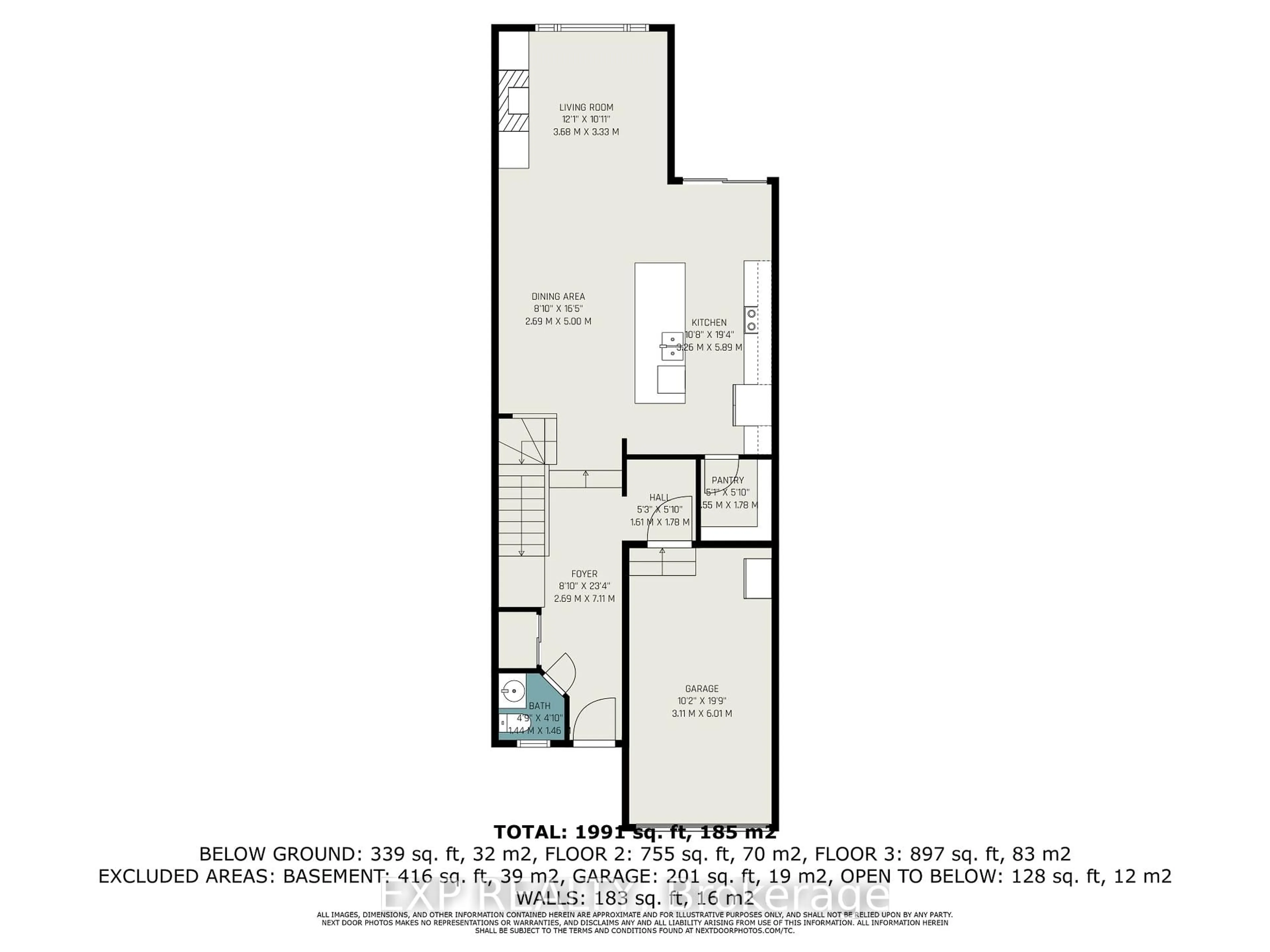 Floor plan for 511 Earnscliffe Grve, Ottawa Ontario K4M 0C9