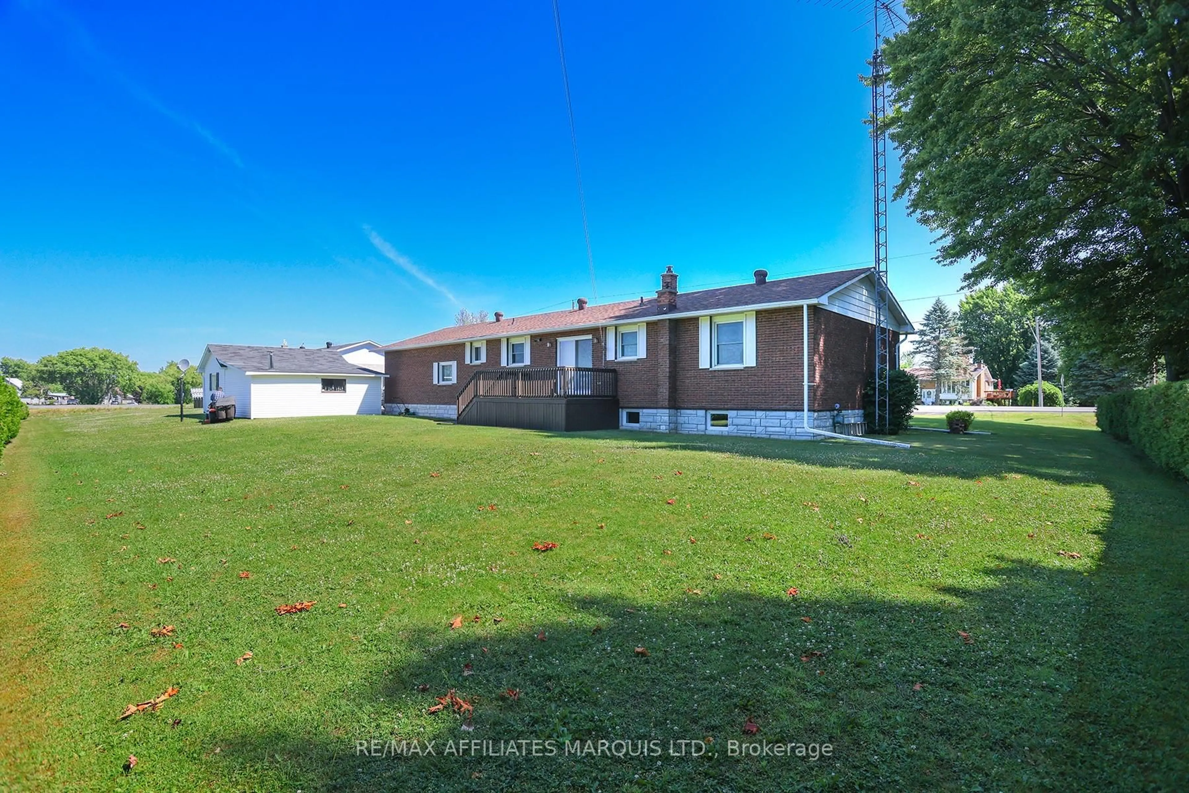 A pic from outside/outdoor area/front of a property/back of a property/a pic from drone, street for 12278 County Rd 18 Rd, South Dundas Ontario K0C 2H0