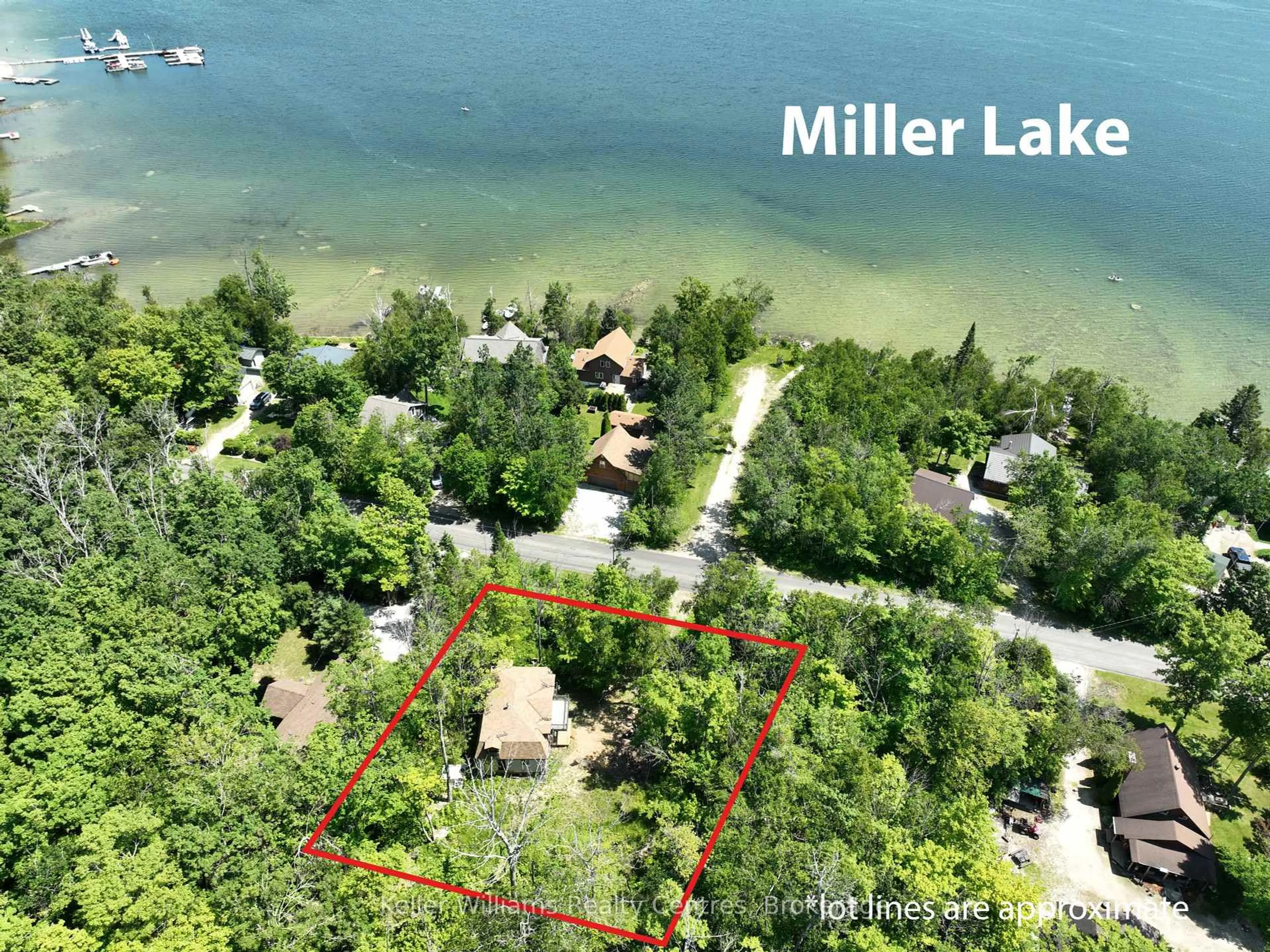 A pic from outside/outdoor area/front of a property/back of a property/a pic from drone, water/lake/river/ocean view for 163 Miller Lake Shore Rd, Northern Bruce Peninsula Ontario N0H 1Z0