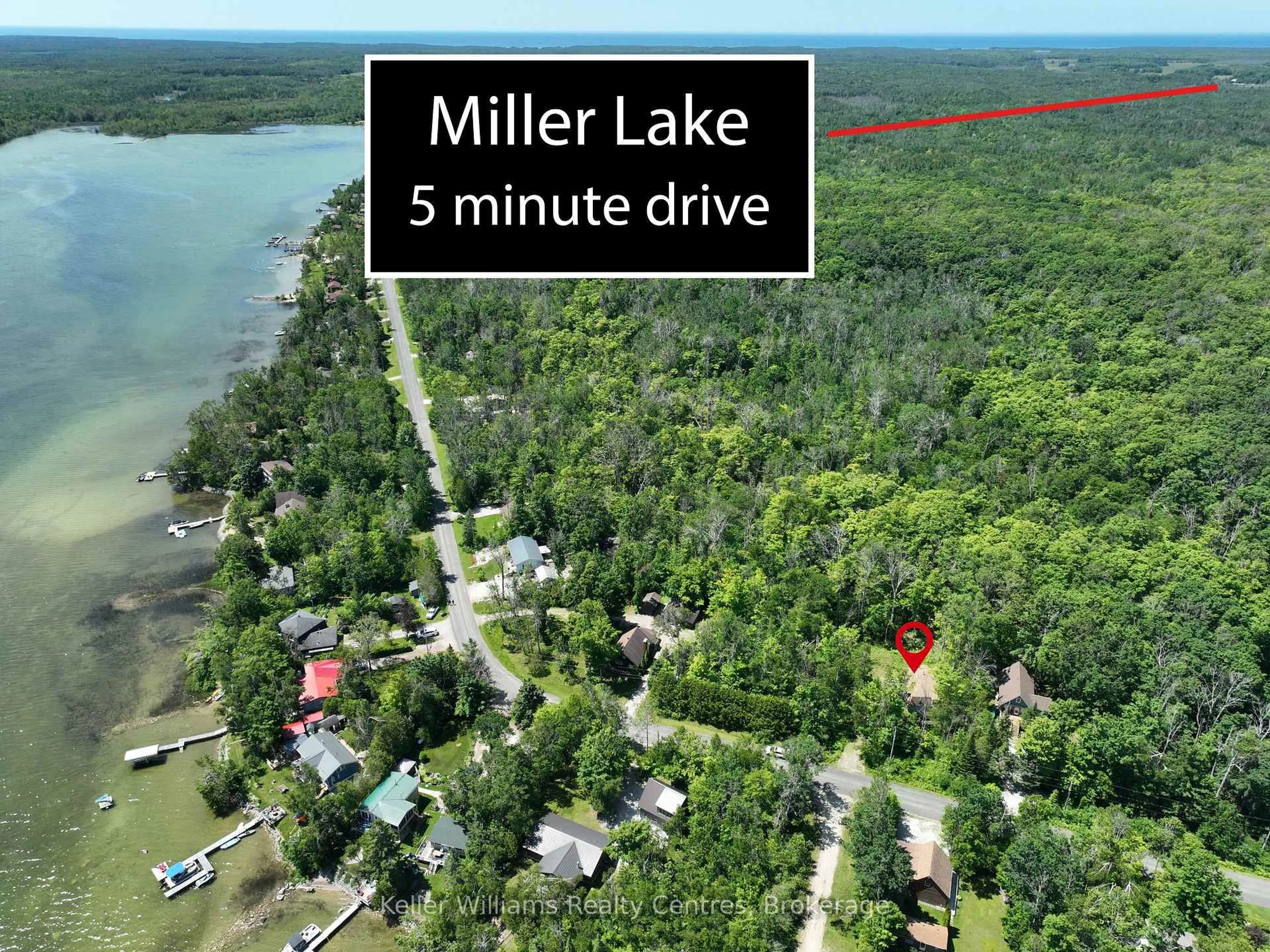 A pic from outside/outdoor area/front of a property/back of a property/a pic from drone, water/lake/river/ocean view for 163 Miller Lake Shore Rd, Northern Bruce Peninsula Ontario N0H 1Z0