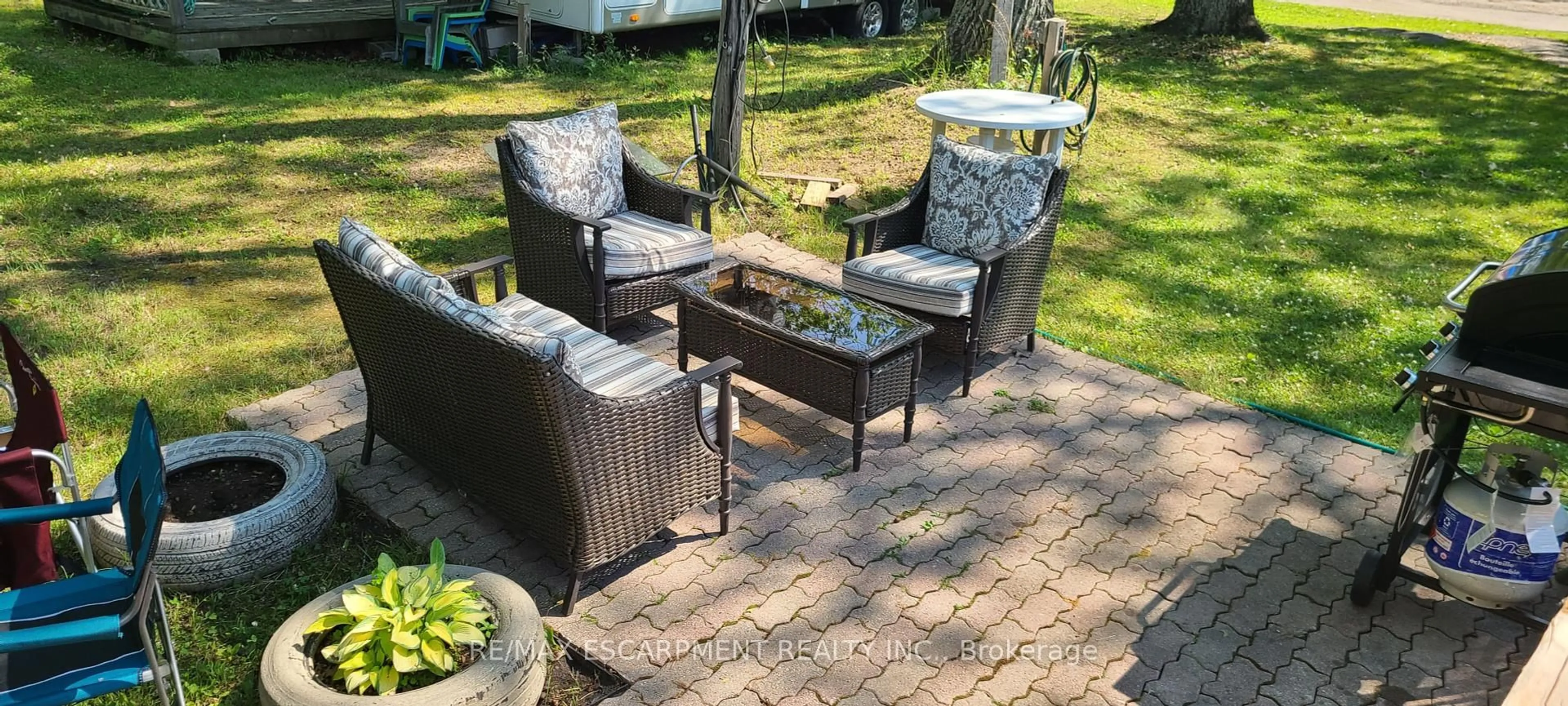 Patio, water/lake/river/ocean view for 387 Baxter Loop Rd, Georgian Bay Ontario P0E 1E0