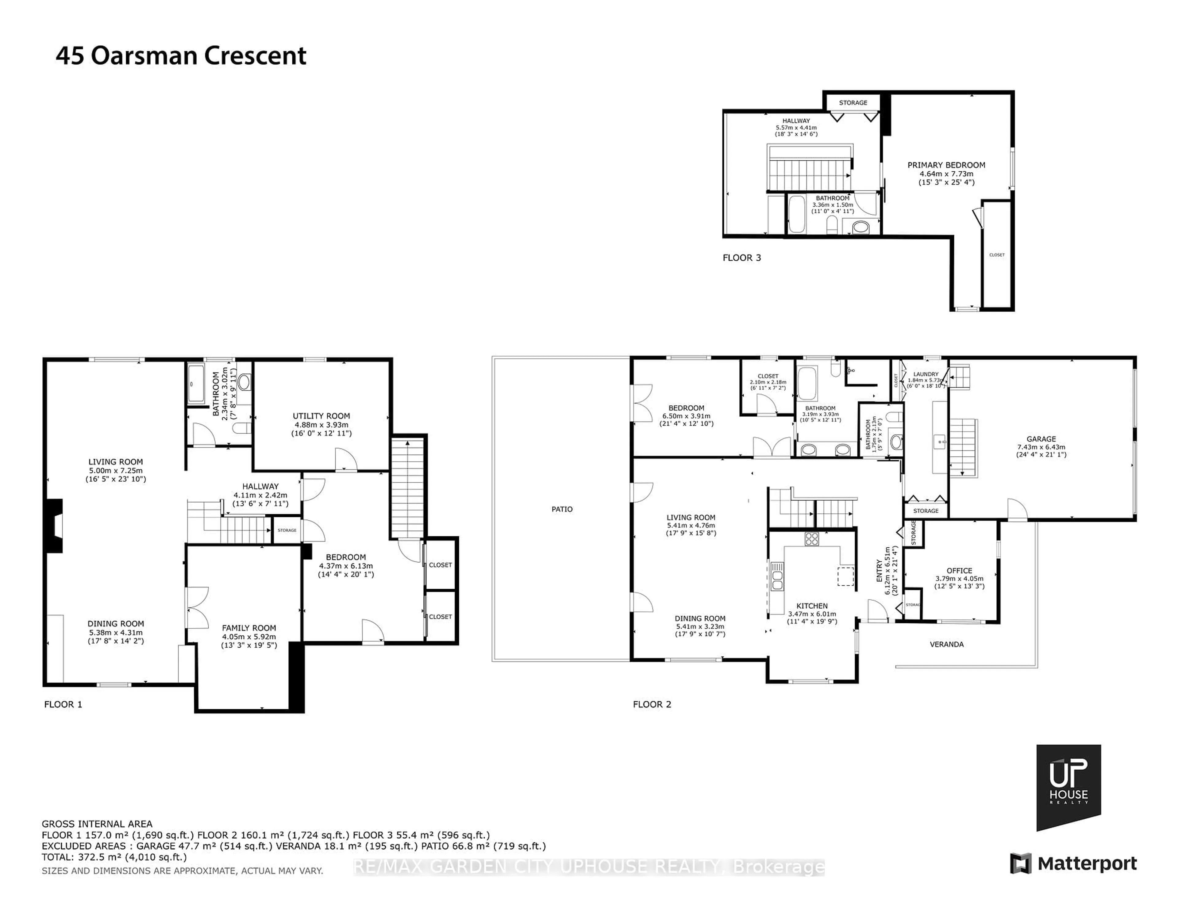 Floor plan for 45 Oarsman Cres, St. Catharines Ontario L2N 6S7