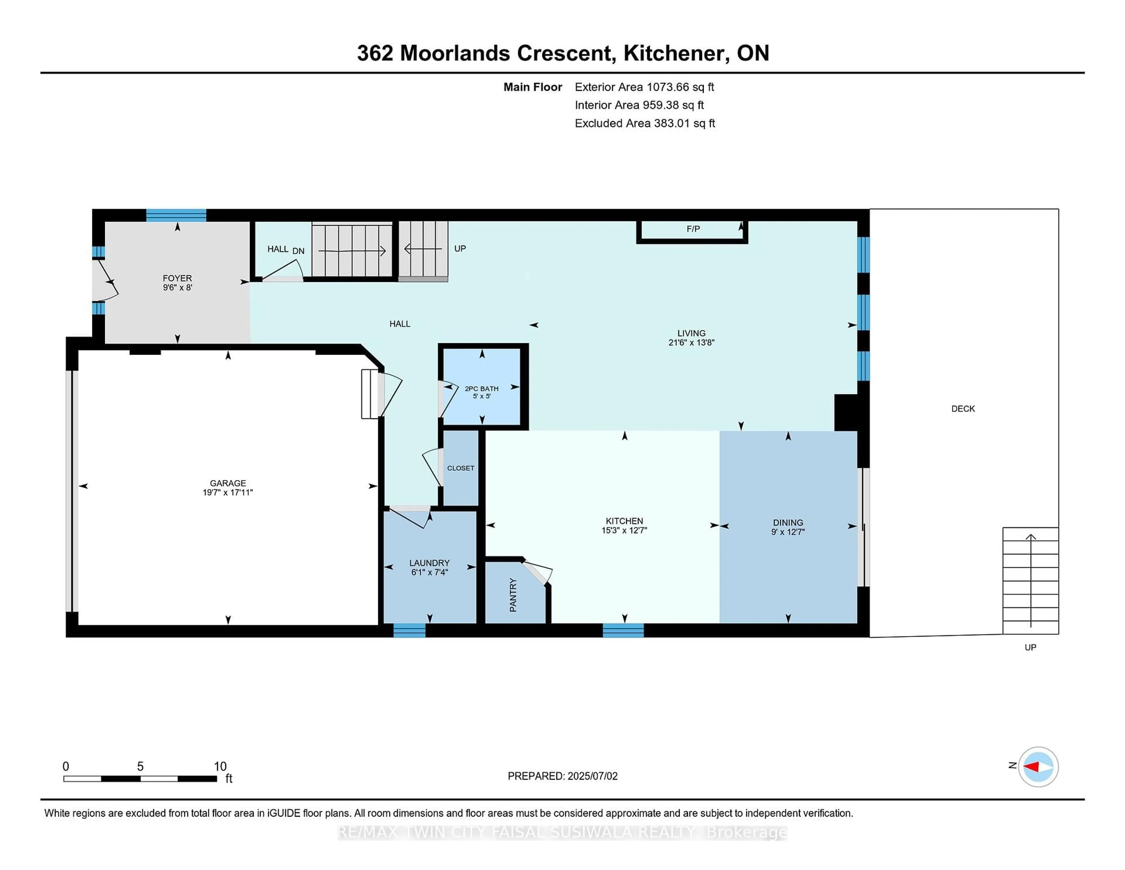 Floor plan for 362 Moorlands Cres, Kitchener Ontario N2P 0C5