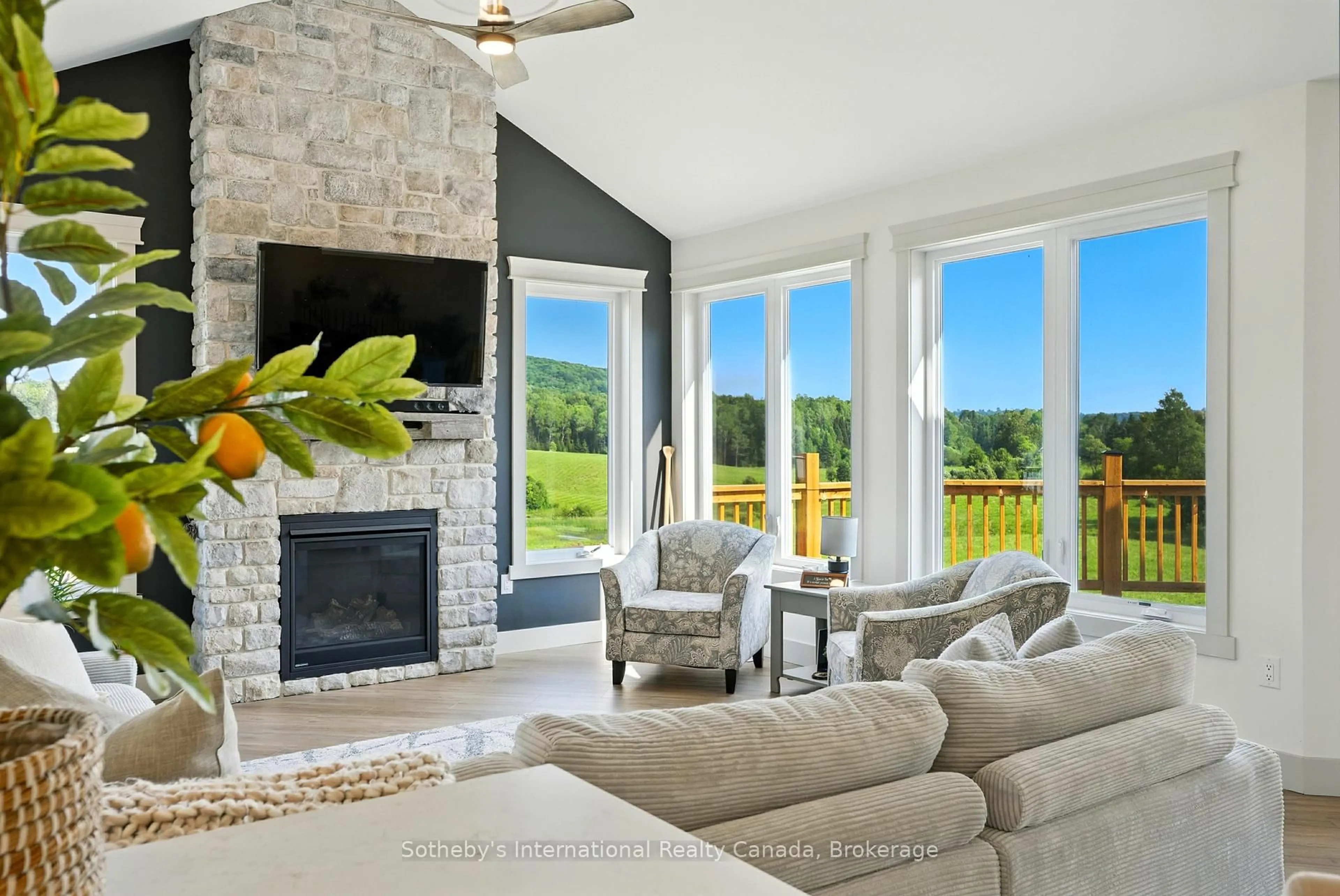 Living room with furniture, ceramic/tile floor for 141 Three Mile Lake Rd, Armour Ontario P0A 1L0