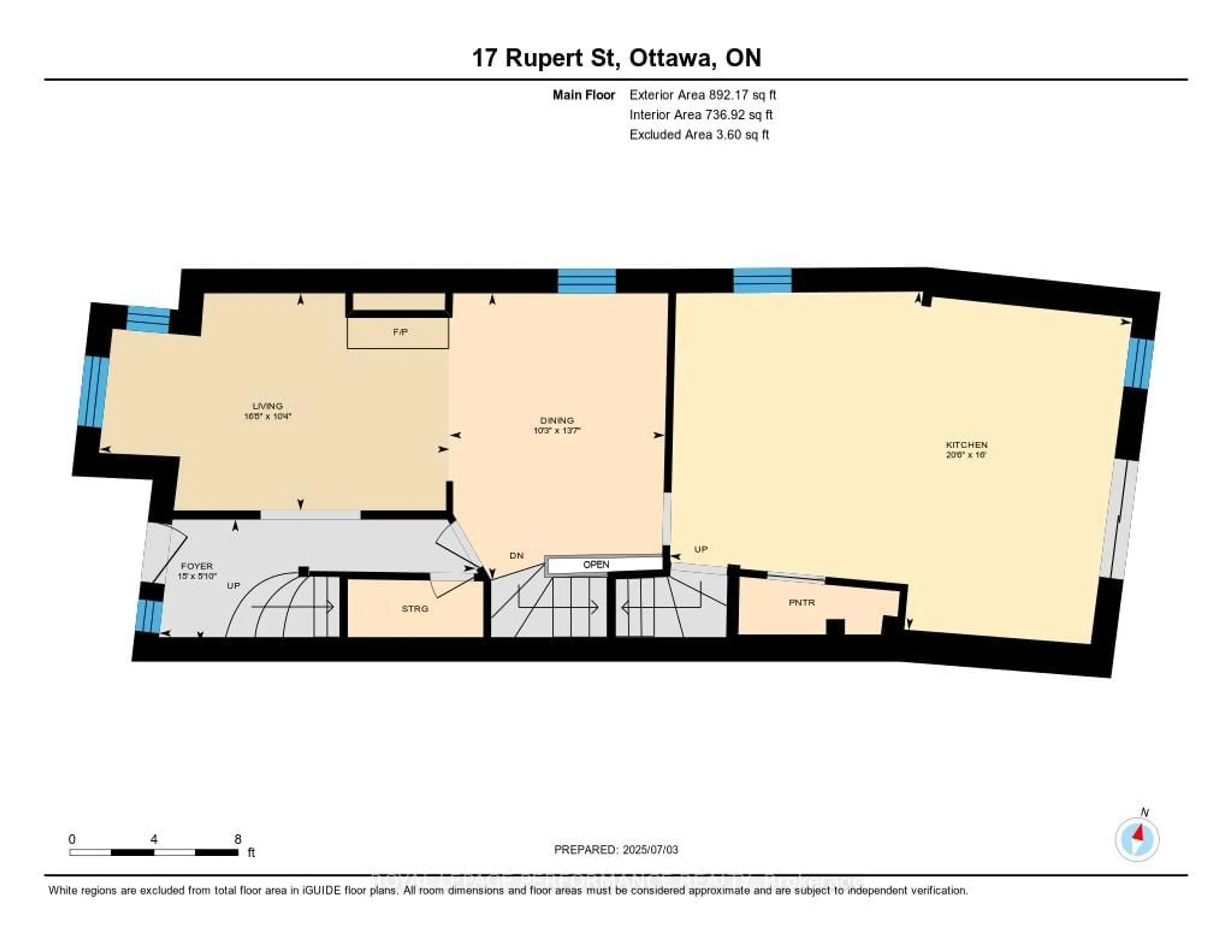 Floor plan for 17 Rupert St, Ottawa Ontario K1S 3S2