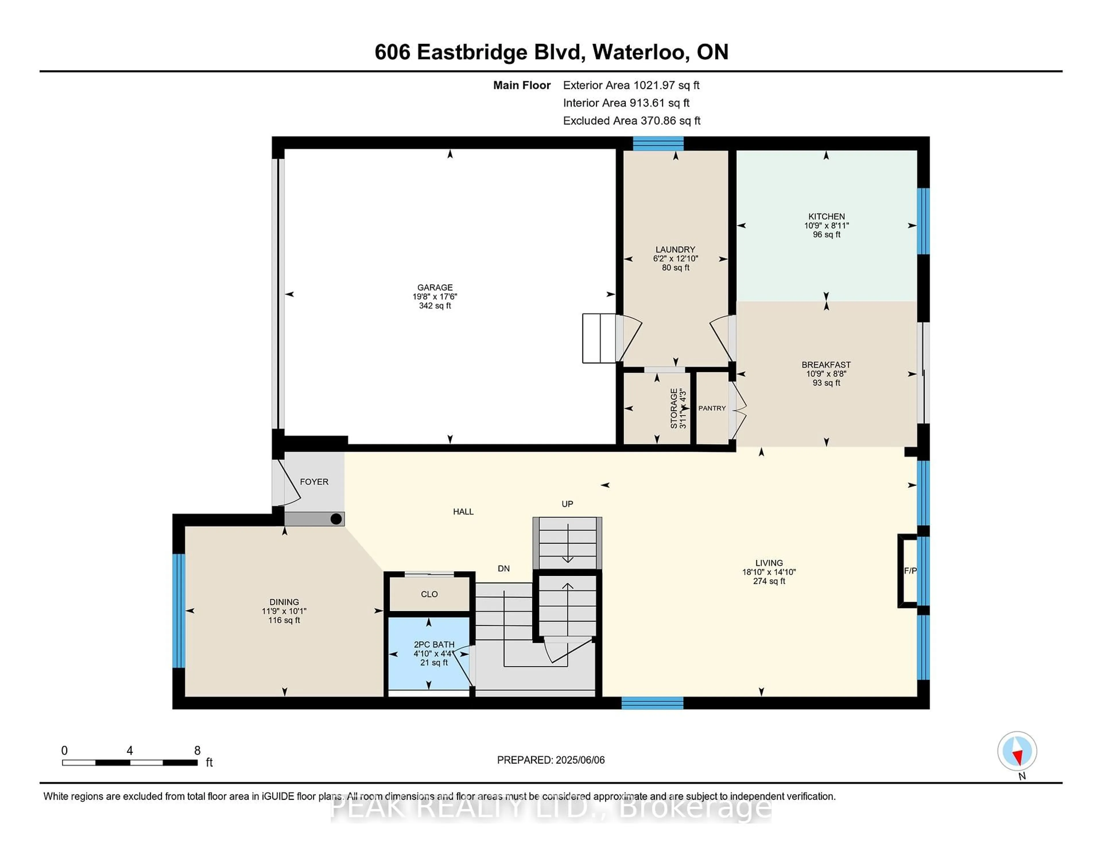Floor plan for 606 EASTBRIDGE Blvd, Waterloo Ontario N2K 4H4